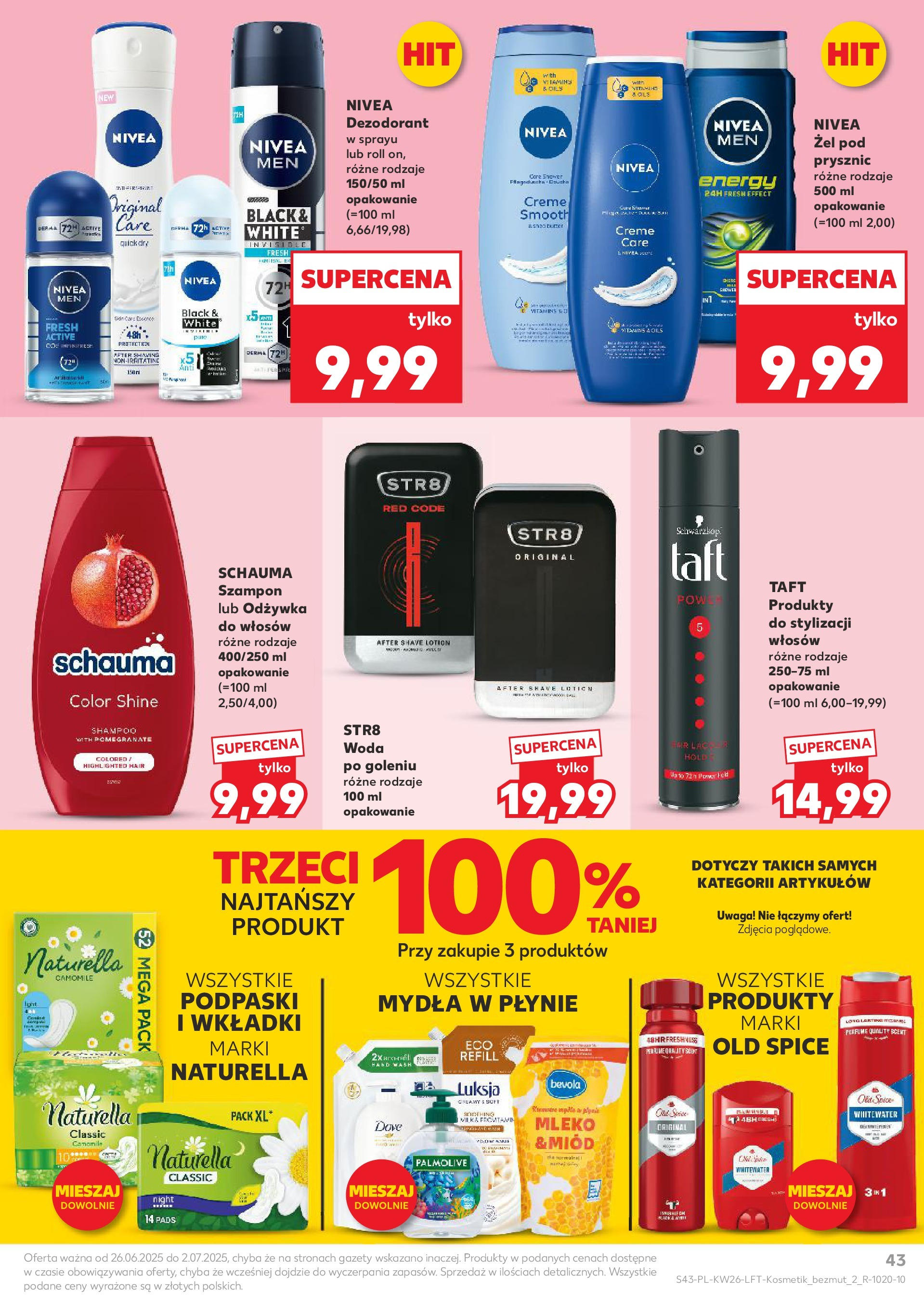 Kaufland gazetka od 26.06.2025 - od jutra PDF | Strona: 43 | Produkty: Milka, Szampon, Żel pod prysznic, Lotion