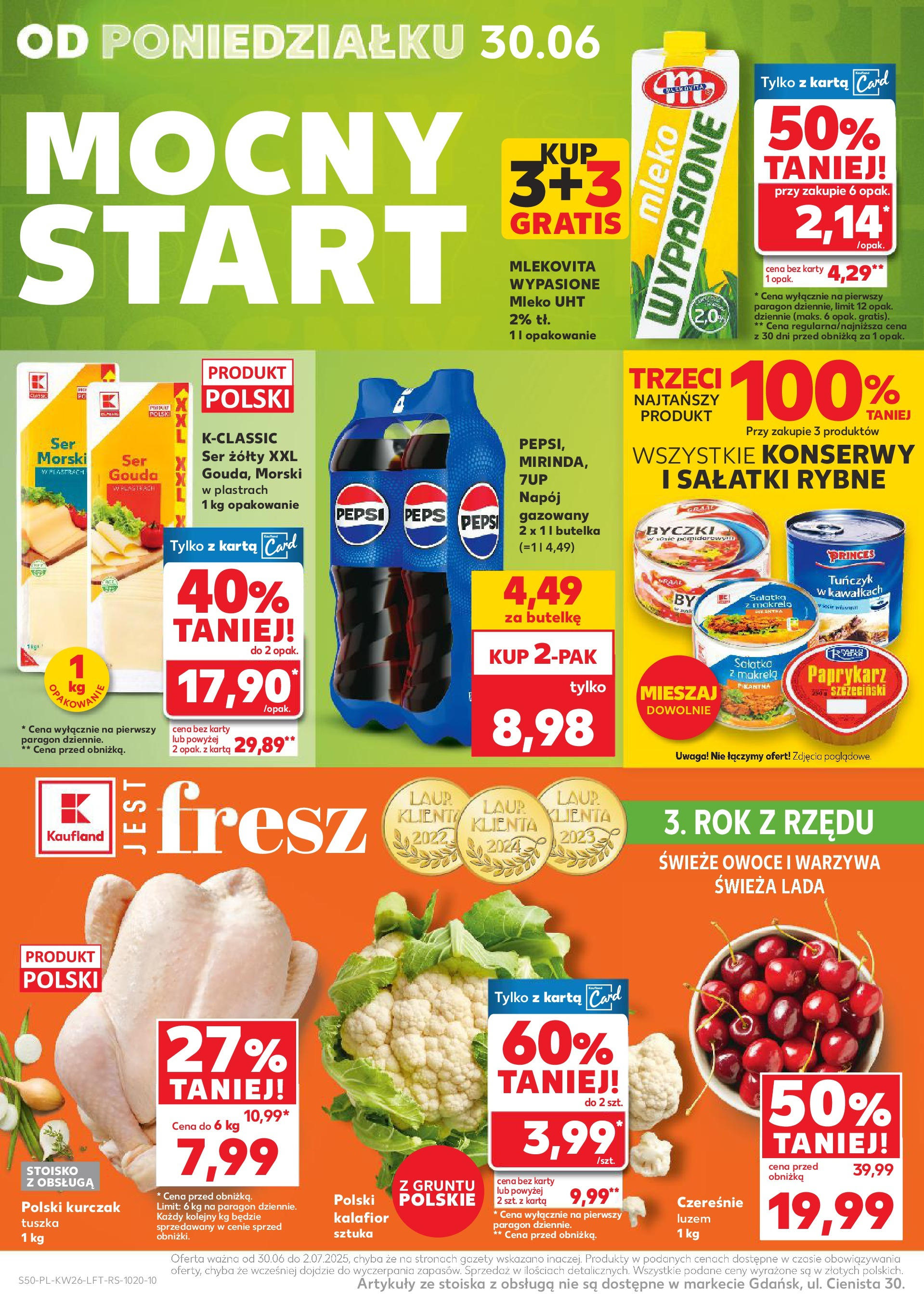 Kaufland gazetka od 26.06.2025 - od jutra PDF | Strona: 50 | Produkty: Karta, Kurczak, Mleko, Warzywa
