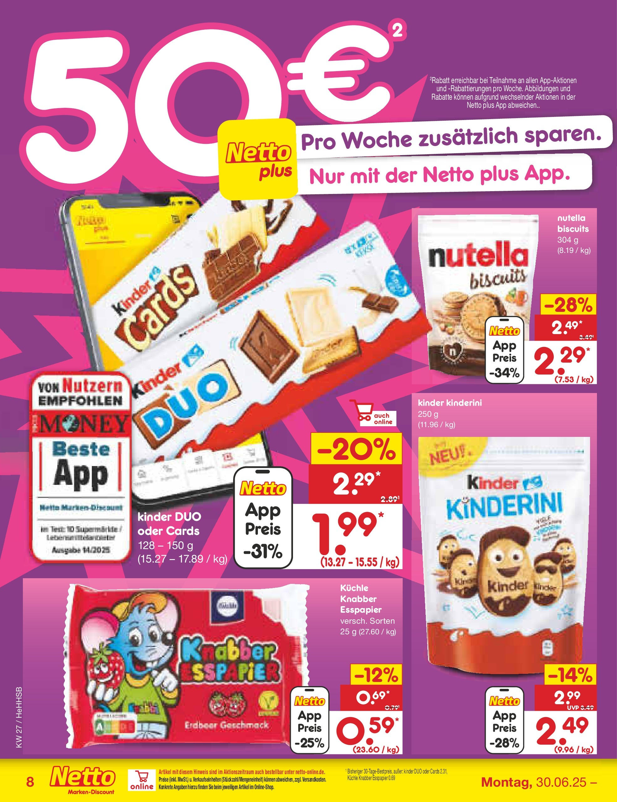 Netto Marken-Discount prospekt Hamburg	 (ab 29.06.2025) » Angebote | Seite: 10 | Produkte: Nutella