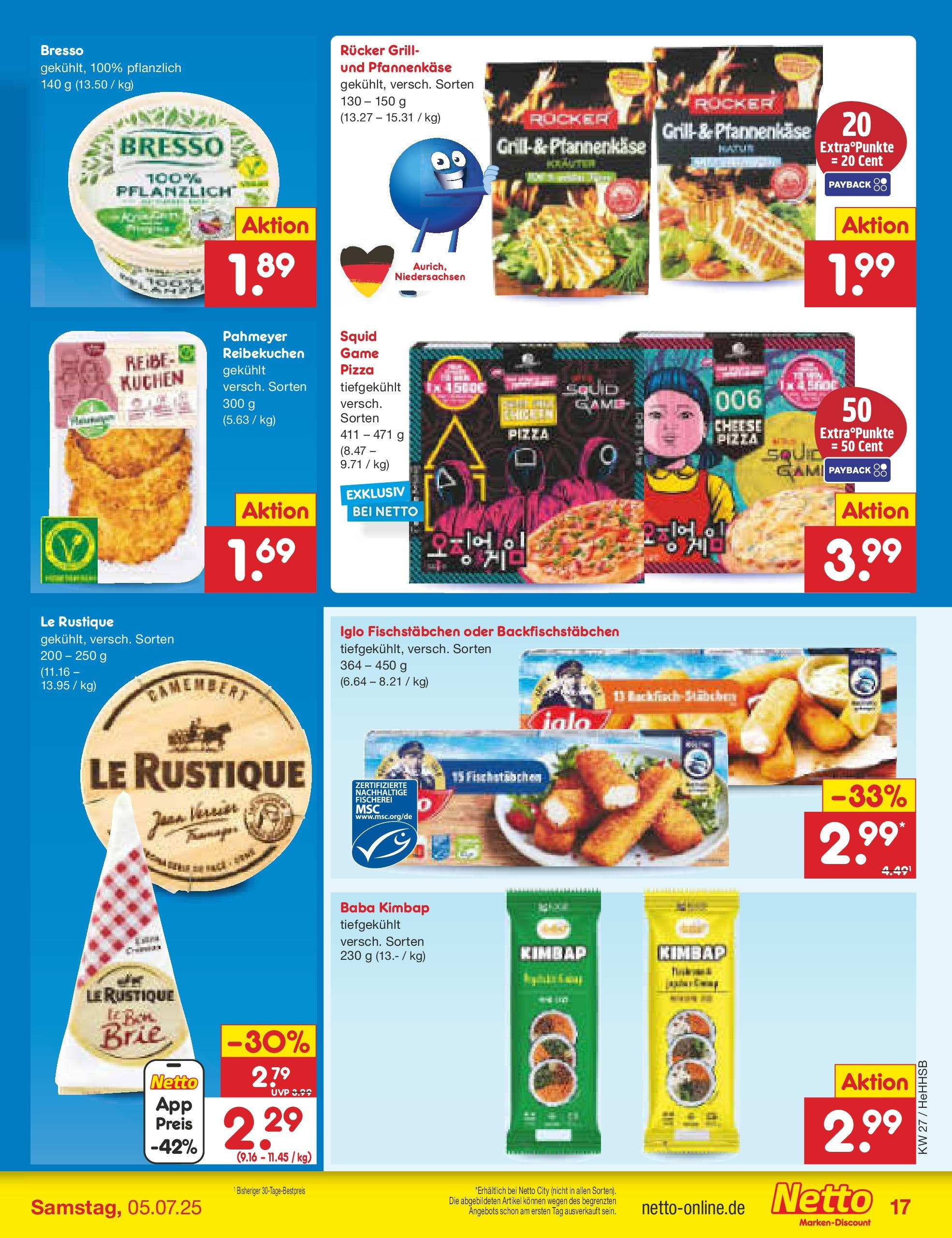 Netto Marken-Discount prospekt Hamburg	 (ab 29.06.2025) » Angebote | Seite: 19 | Produkte: Iglo, Bresso, Fischstabchen, Pizza