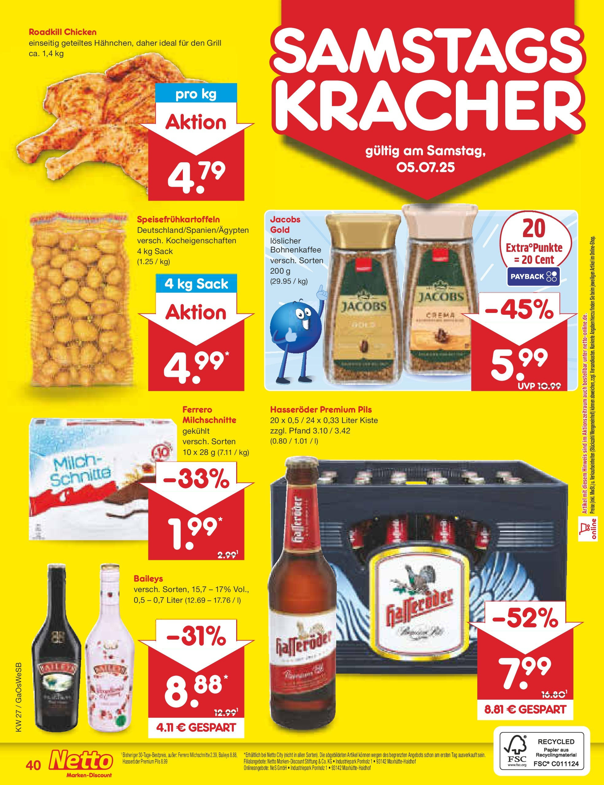 Netto Marken-Discount prospekt Bremen-Lesum	 (ab 29.06.2025) » Angebote | Seite: 62 | Produkte: Grill, Milch, Pils, Hasseröder