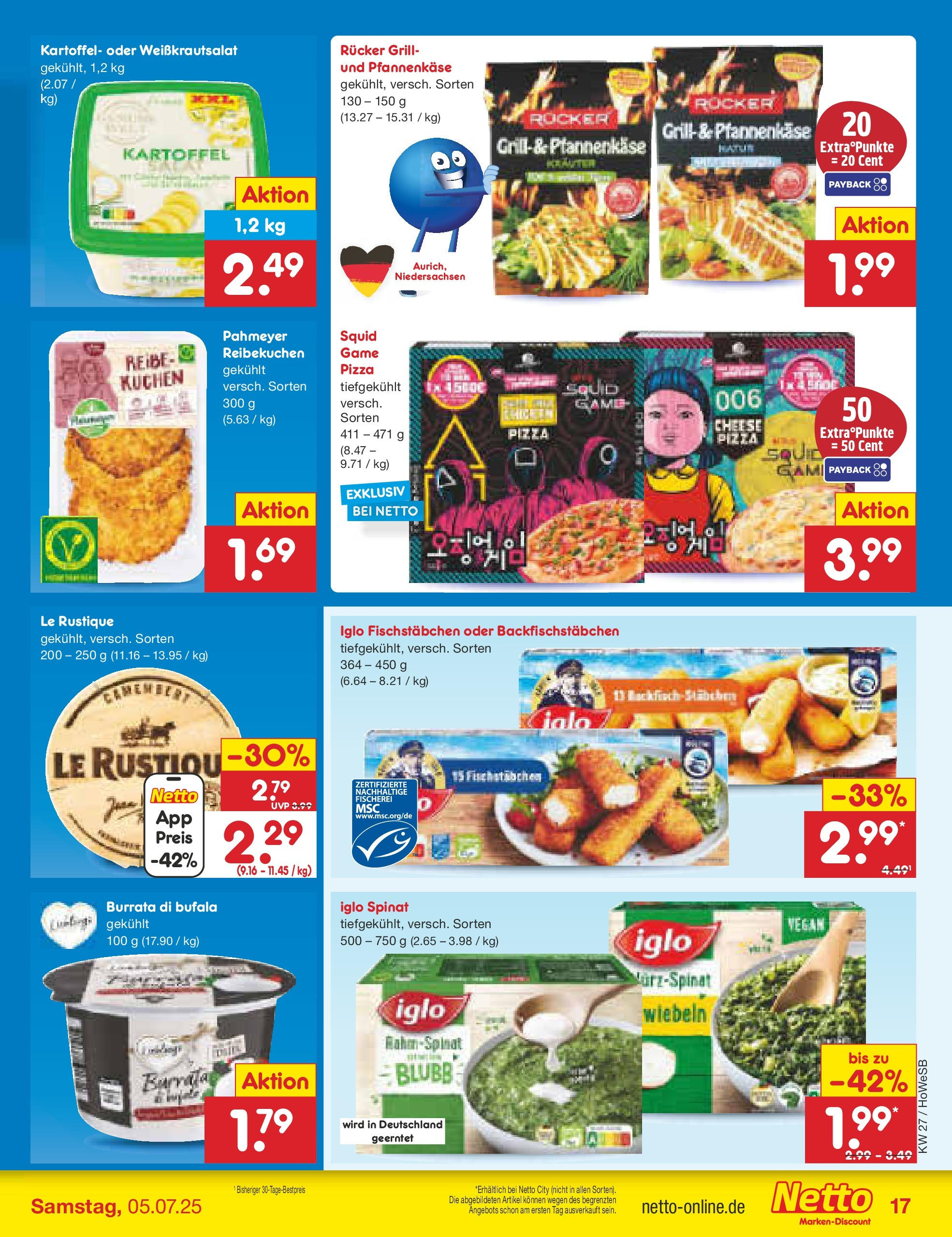 Netto Marken-Discount prospekt Hannover	 (ab 29.06.2025) » Angebote | Seite: 19 | Produkte: Iglo, Burrata, Pizza, Kuchen