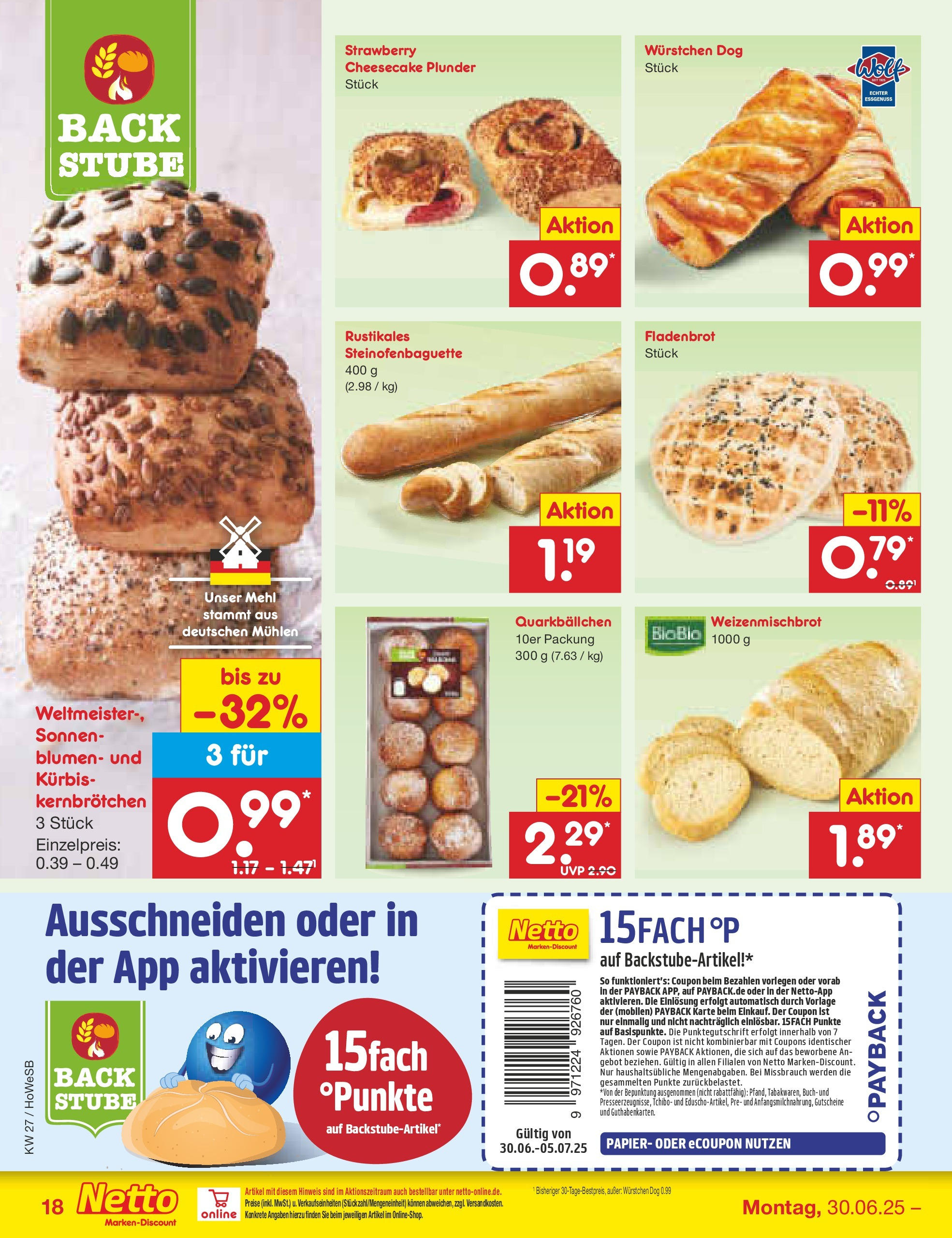 Netto Marken-Discount prospekt Hannover	 (ab 29.06.2025) » Angebote | Seite: 20 | Produkte: Mehl, Blumen, Baguette, Kürbis