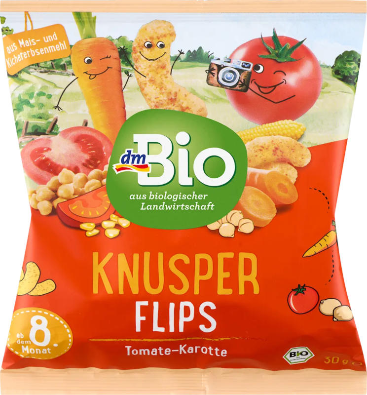 dmBio Babysnack Knusper Flips Tomate-Karotte ab 8 Monaten