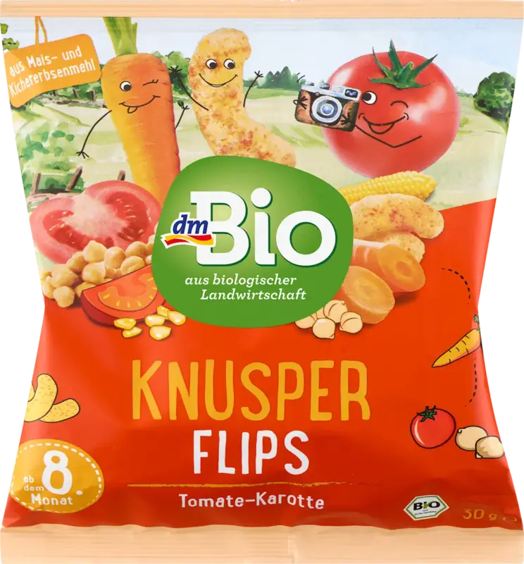 dmBio Babysnack Knusper Flips Tomate-Karotte ab 8 Monaten