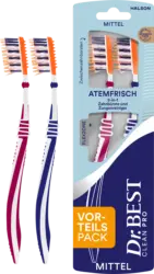 Dr. Best Zahnbürste Clean Pro Atemfrisch 2in1 mittel