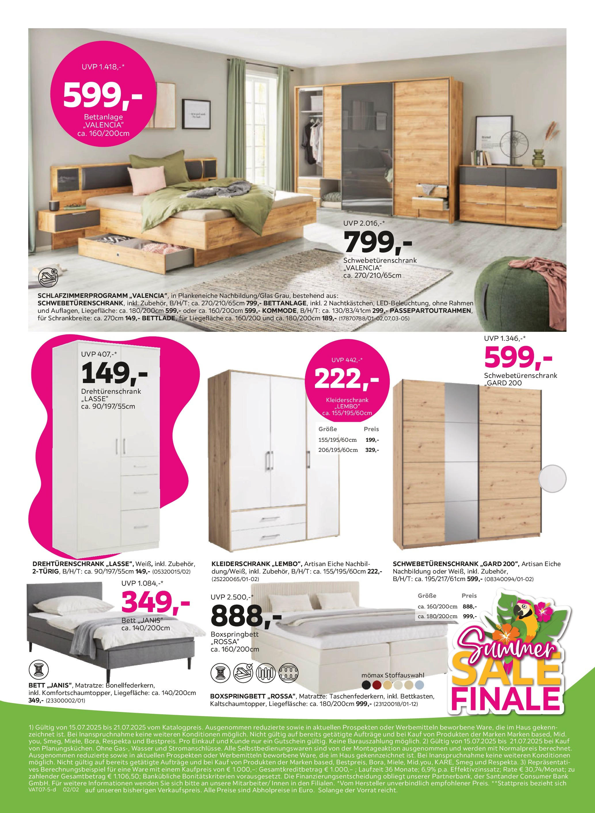 Mömax Prospekt aktuell von 15.07.2025 - Aktuelle Angebote | Seite: 2 | Produkte: Wasser, Bett, Matratze, Kleiderschrank