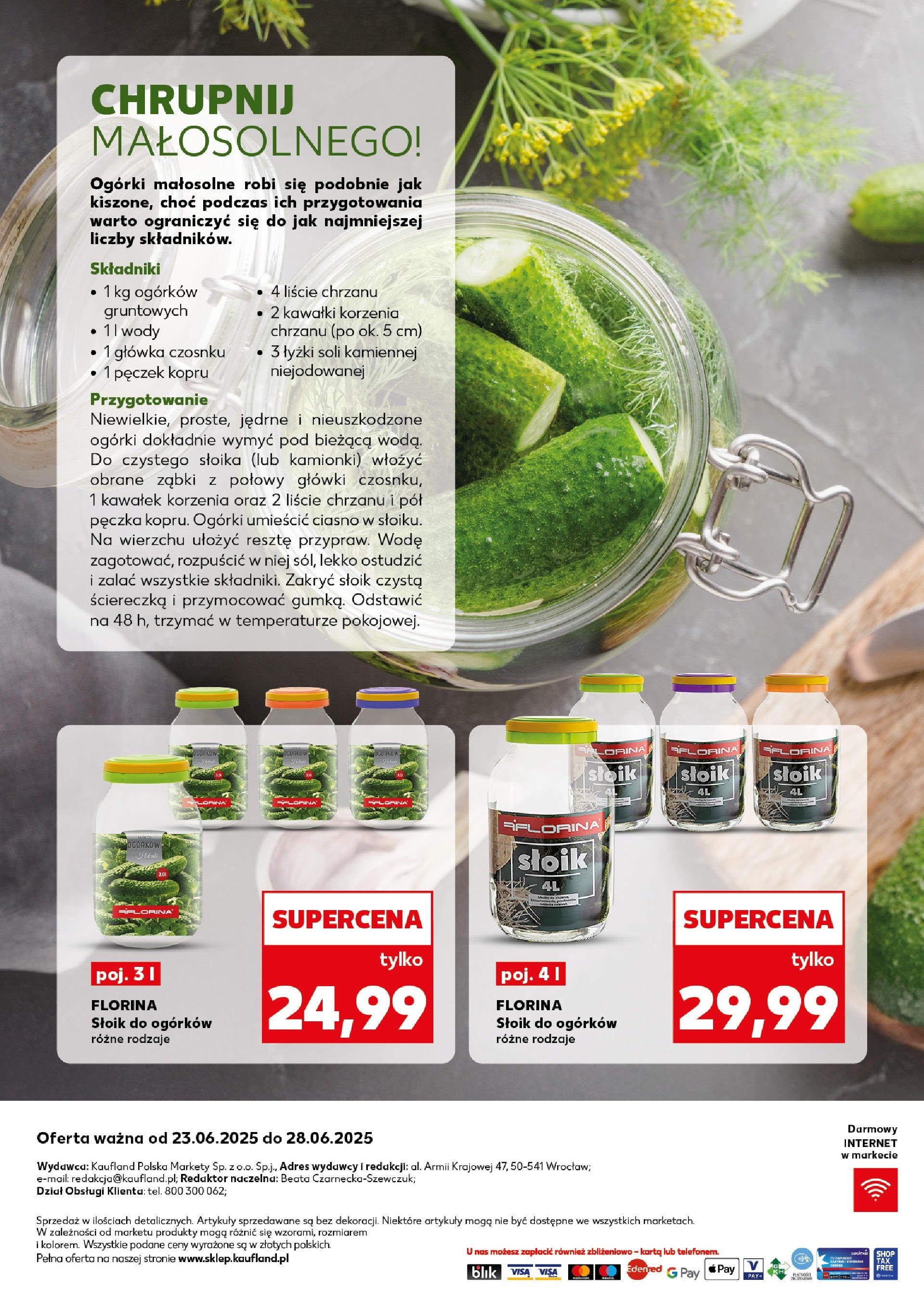 Kaufland gazetka - Gotowanie od 23.06.2025 - od jutra PDF | Strona: 14 | Produkty: Karta, Ogórki