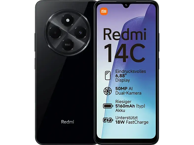 Xiaomi Redmi 14C 128 GB, Midnight Black, Dual SIM