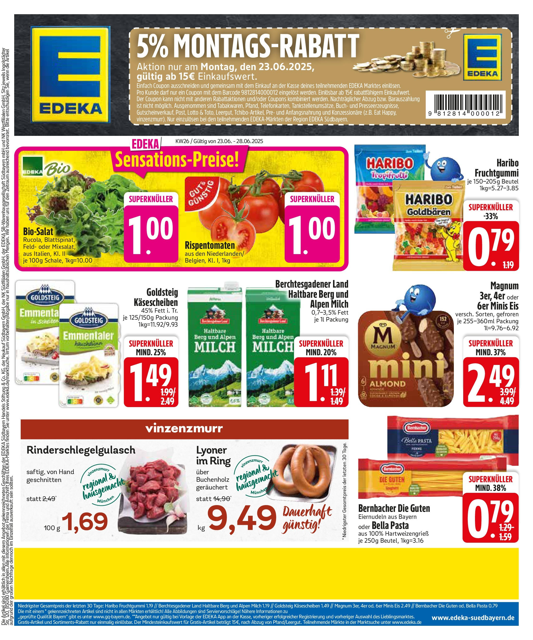 EDEKA Prospekt ab 22.06.2025 - Prospekt Unterföhring Online