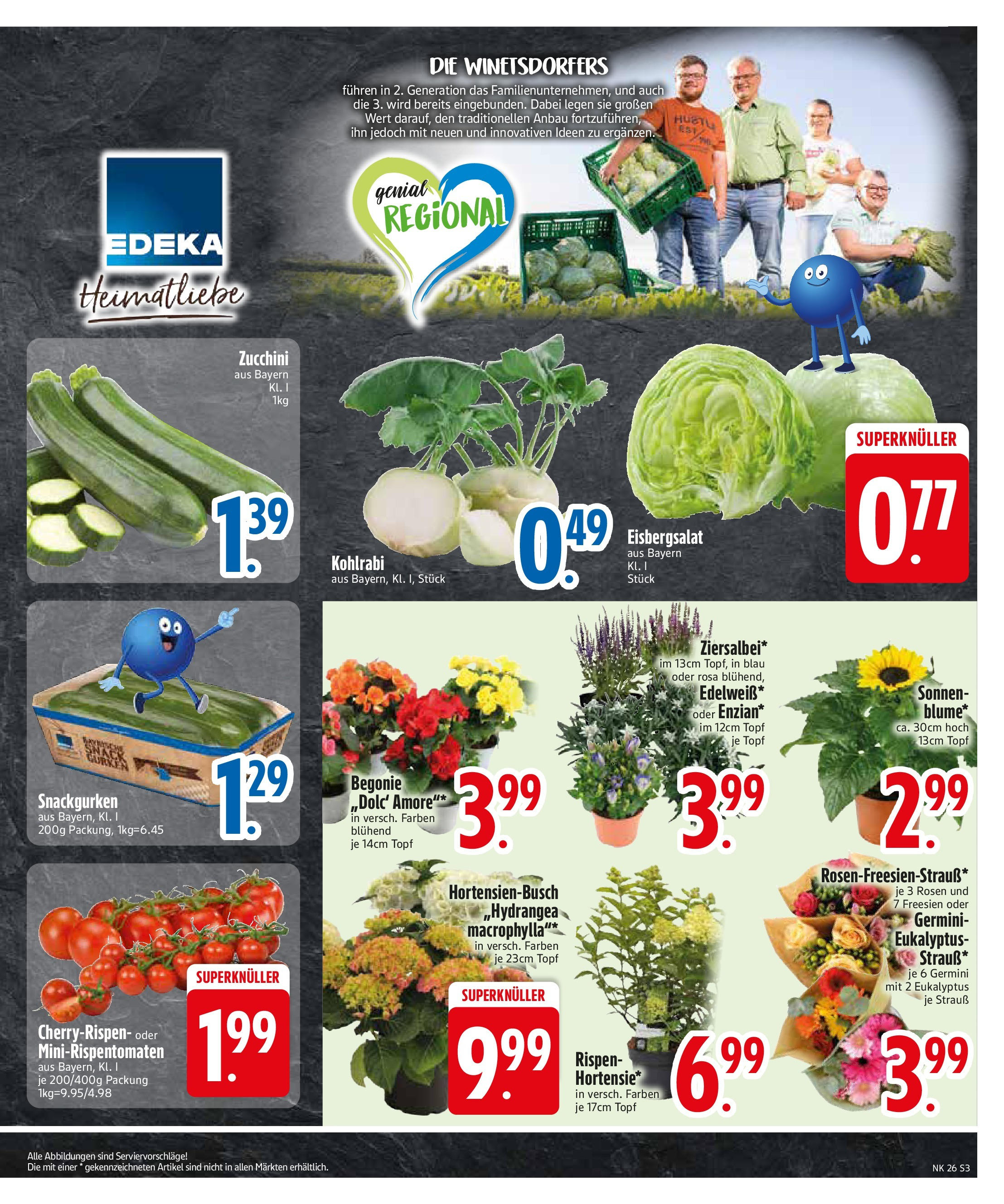 Edeka prospekt Rötz	 (ab 22.06.2025) » Angebote Online | Seite: 3 | Produkte: Kohlrabi, Eisbergsalat, Zucchini