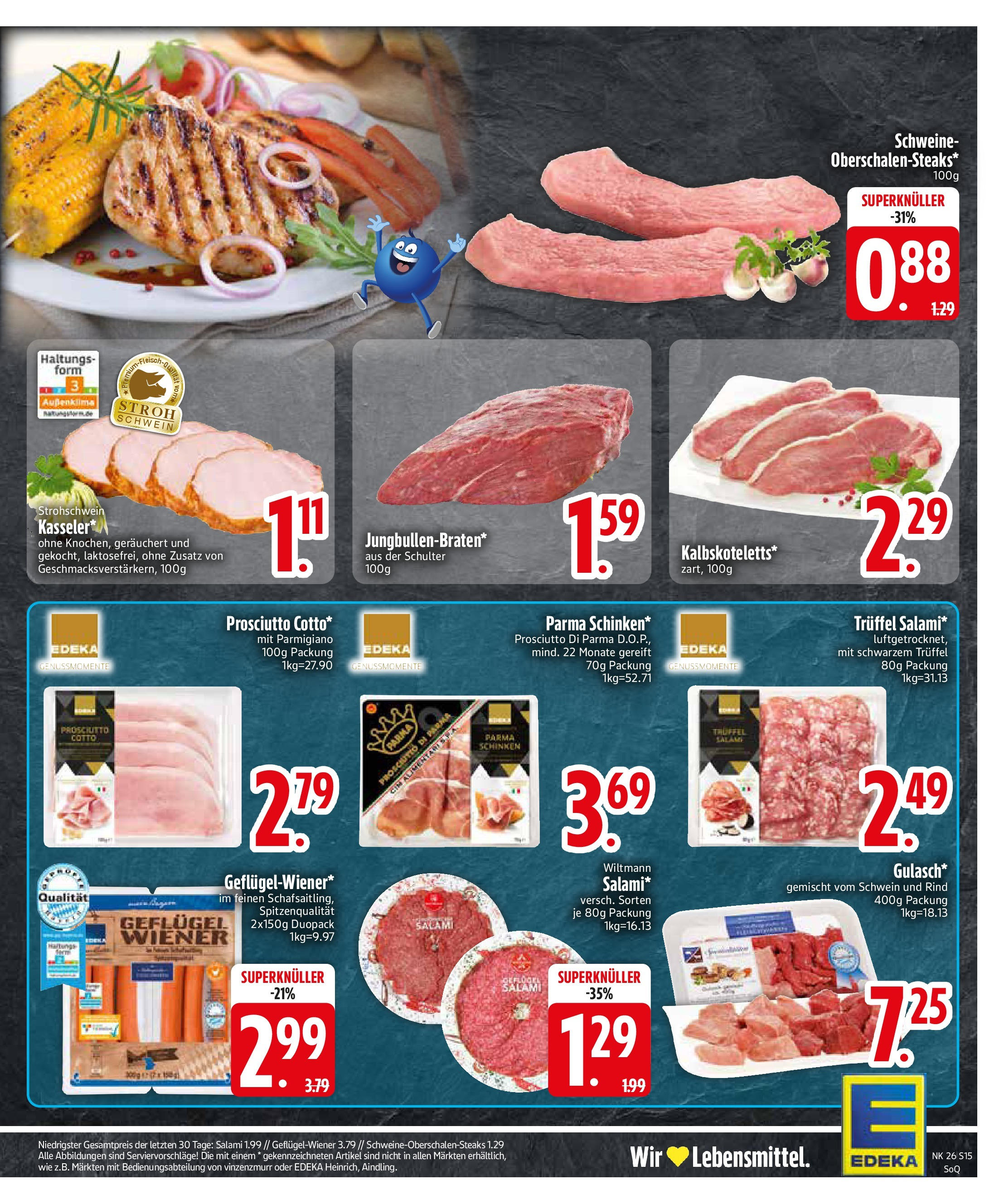 Edeka prospekt Trostberg	 (ab 22.06.2025) » Angebote Online | Seite: 15 | Produkte: Salami, Schinken