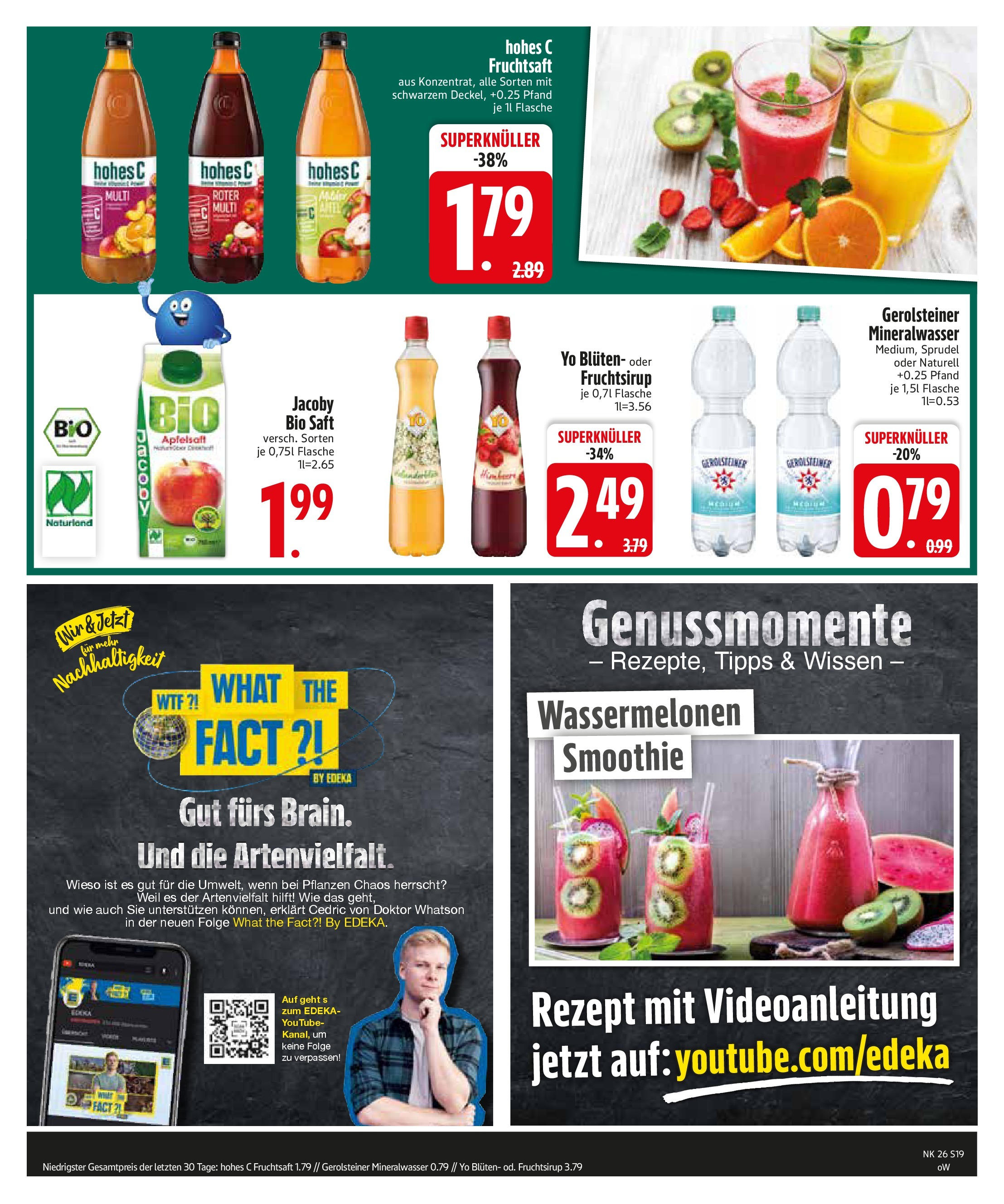 Edeka prospekt Rötz	 (ab 22.06.2025) » Angebote Online | Seite: 19 | Produkte: Mineralwasser, Apple, Saft, Fruchtsaft