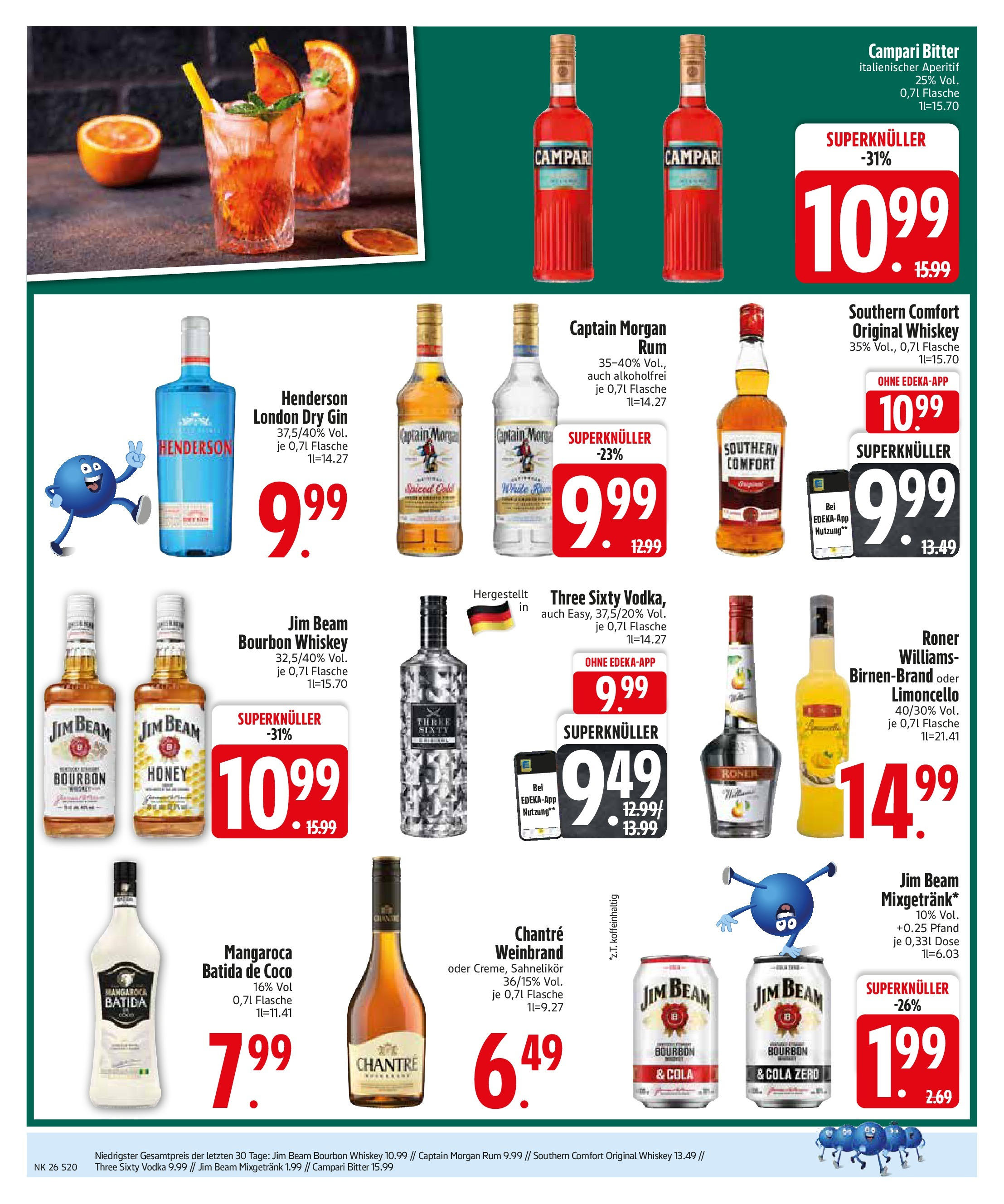 Edeka prospekt Rötz	 (ab 22.06.2025) » Angebote Online | Seite: 20 | Produkte: Cola, Campari, Rum, Gin