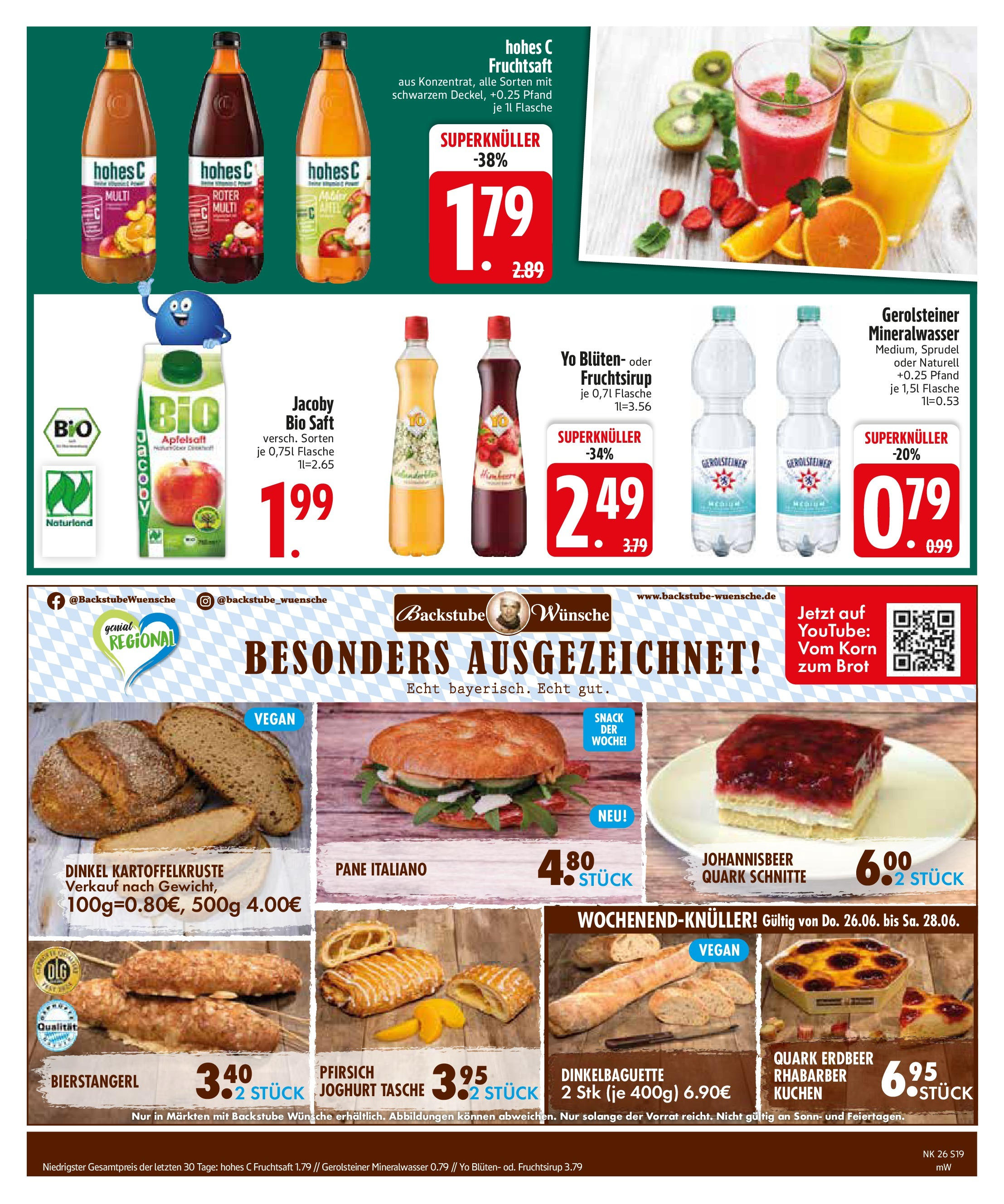 Edeka prospekt Aldersbach	 (ab 22.06.2025) » Angebote Online | Seite: 19 | Produkte: Quark, Pane, Rhabarber, Kuchen