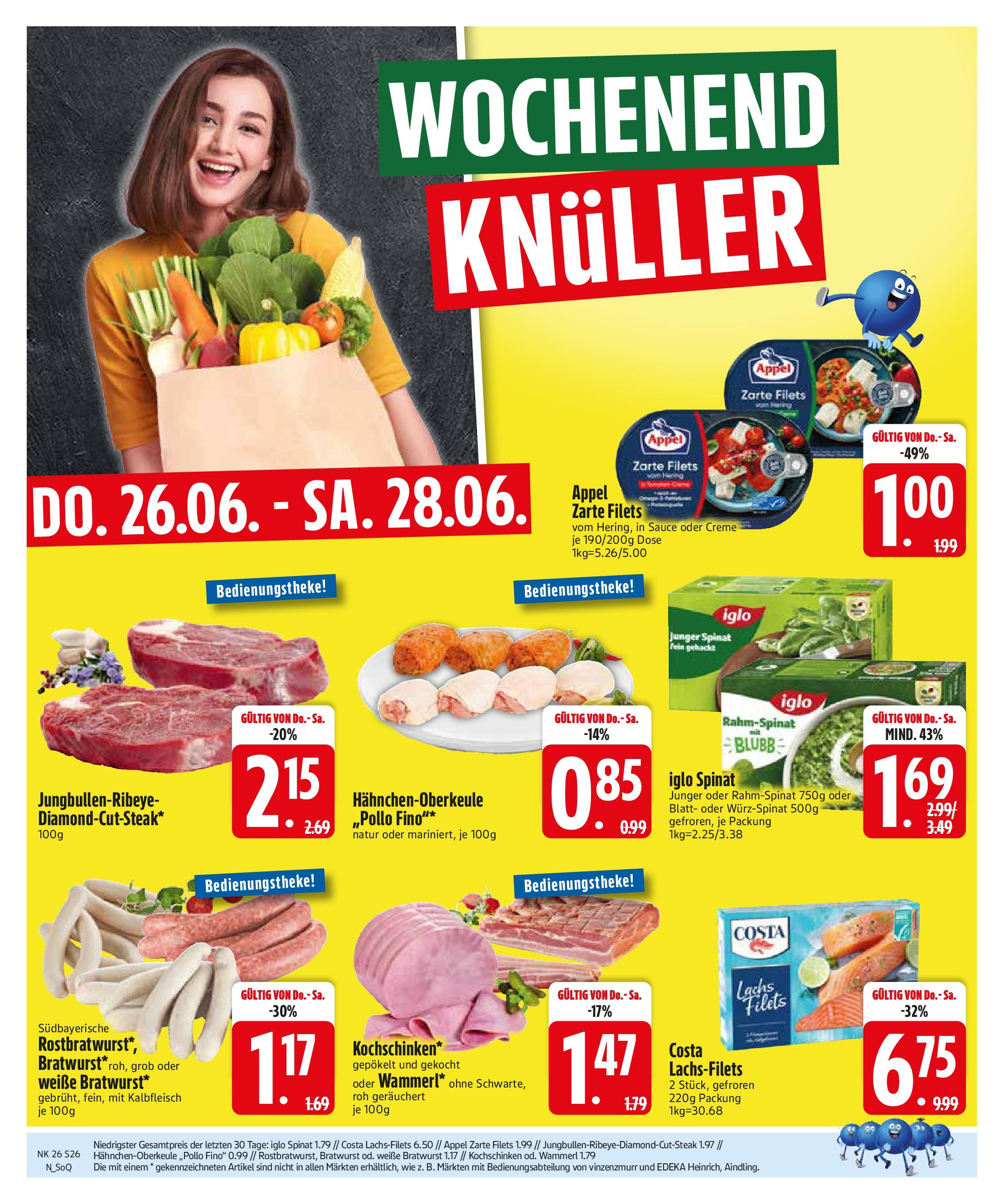 Edeka prospekt Rötz	 (ab 22.06.2025) » Angebote Online | Seite: 26 | Produkte: Iglo, Bratwurst, Creme, Steak