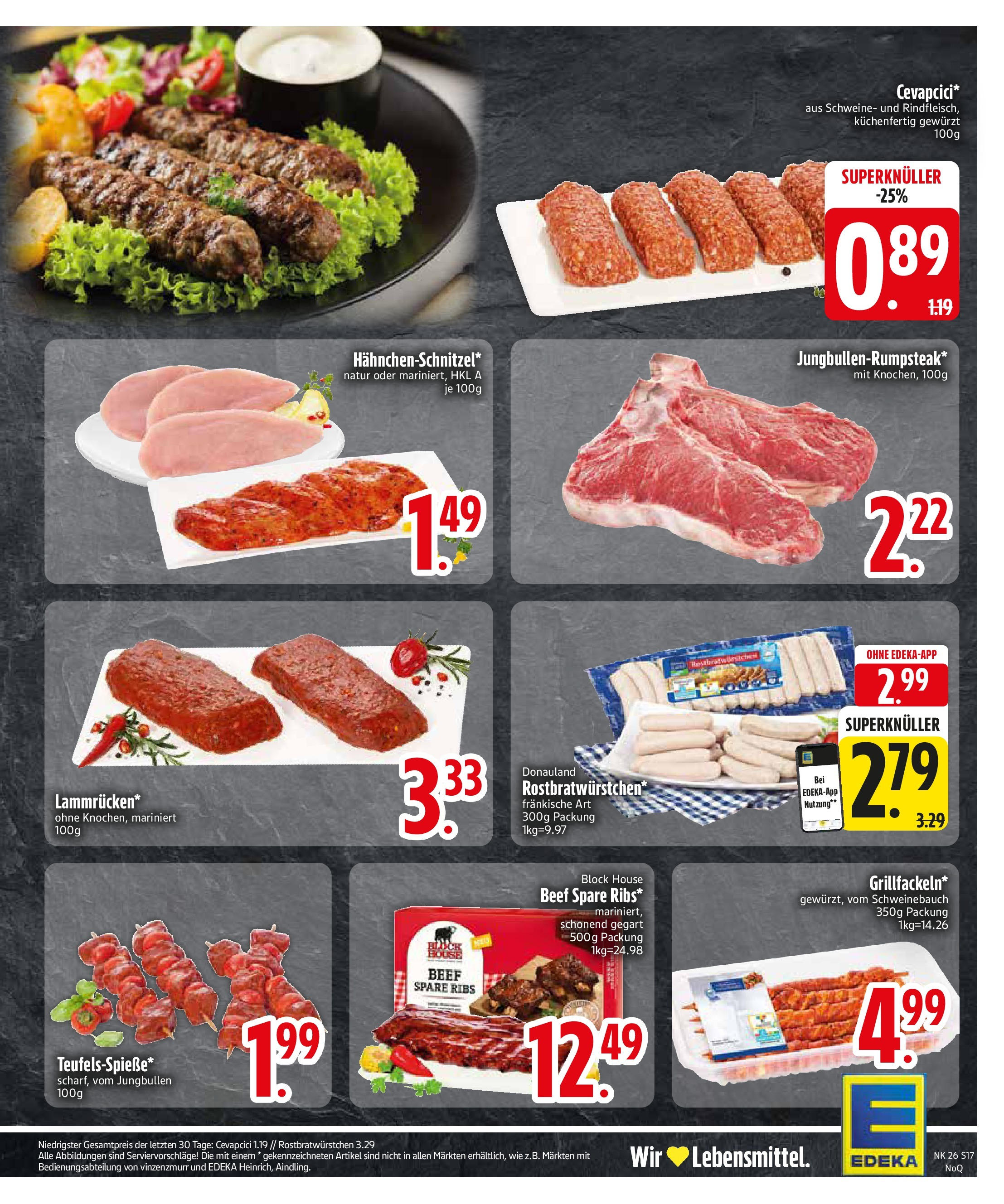 Edeka prospekt Rötz	 (ab 22.06.2025) » Angebote Online | Seite: 17 | Produkte: Schweinebauch, Spare ribs, Schnitzel, Steak