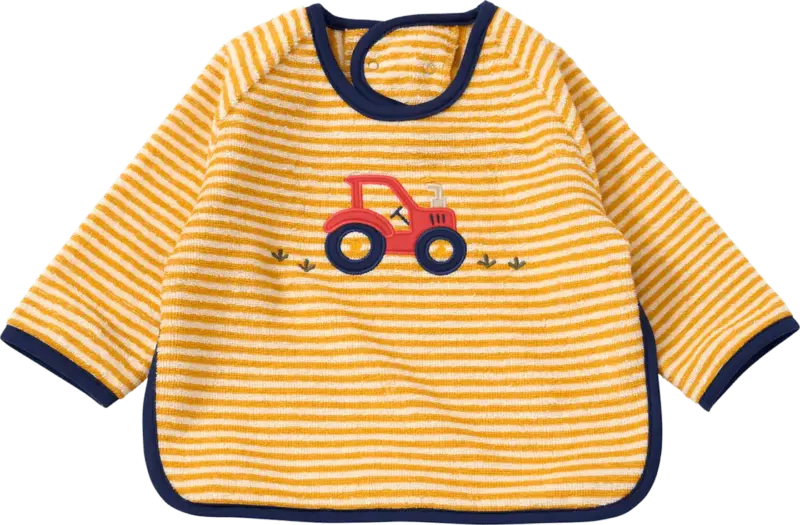 ALANA Lätzchen mit Ärmel & mit Traktor-Motiv, gelb