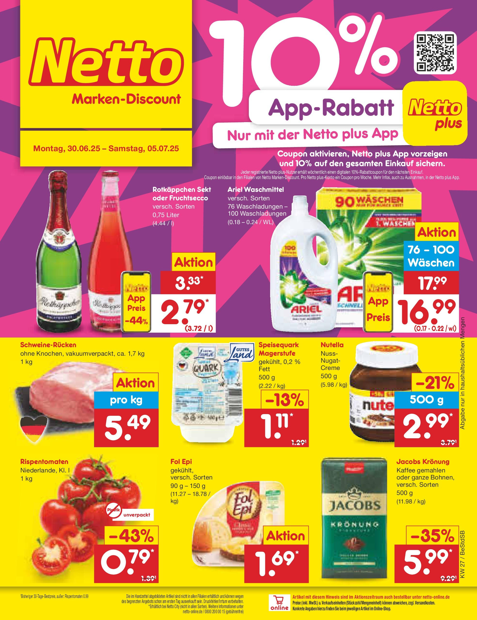 Netto Marken-Discount prospekt Berlin-Spandau (ab 29.06.2025) » Angebote | Seite: 1 | Produkte: Ariel, Kaffee, Creme, Waschmittel Netto Marken-Discount prospekt Berlin-Spandau (ab 29.06.2025) » Angebote | Seite: 1 | Produkte: Ariel, Kaffee, Creme, Waschmittel