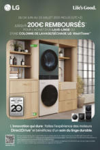 Connexion Jusqu'à 200€ remboursés pour l'achat d'un produit de LAVAGE LG parmi une sélection - au 23.07.2025