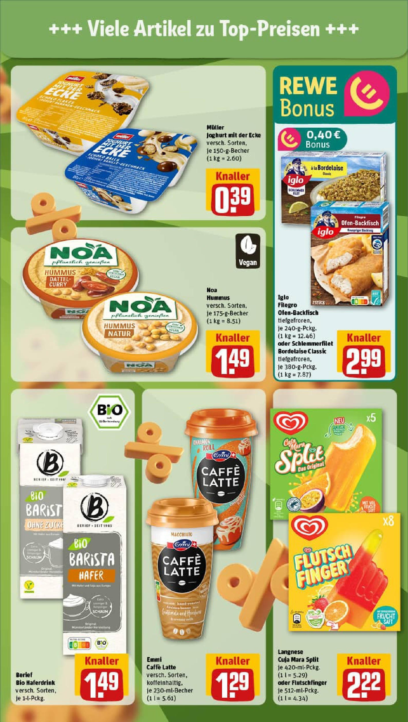 REWE Prospekt ab 29.06.2025 zum Blättern » Angebote | Seite: 5 | Produkte: Langnese, Joghurt, Dattel, Saft