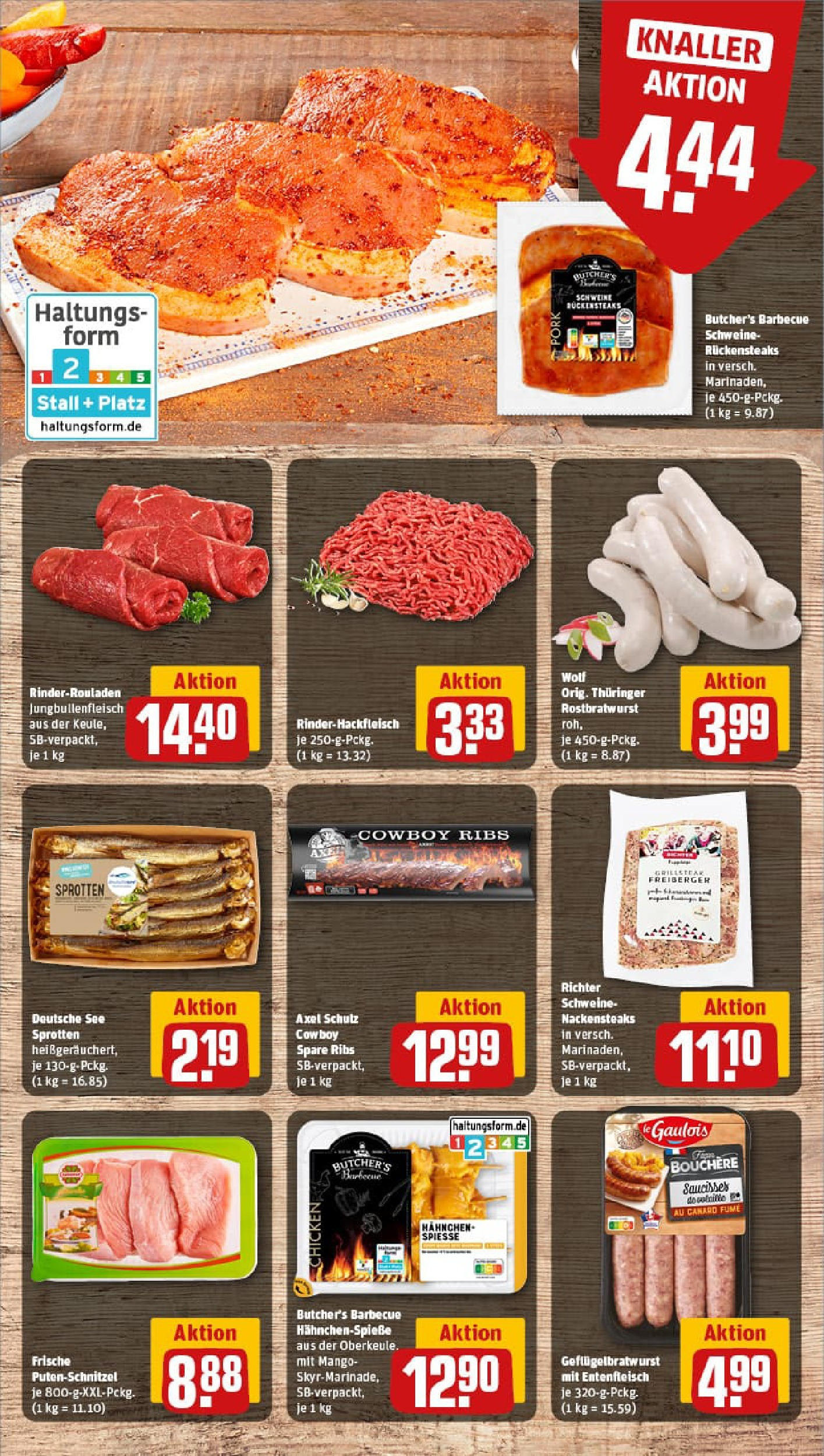REWE Prospekt ab 29.06.2025 zum Blättern » Angebote | Seite: 10 | Produkte: Nackensteaks, Spare ribs, Putenschnitzel, Mango
