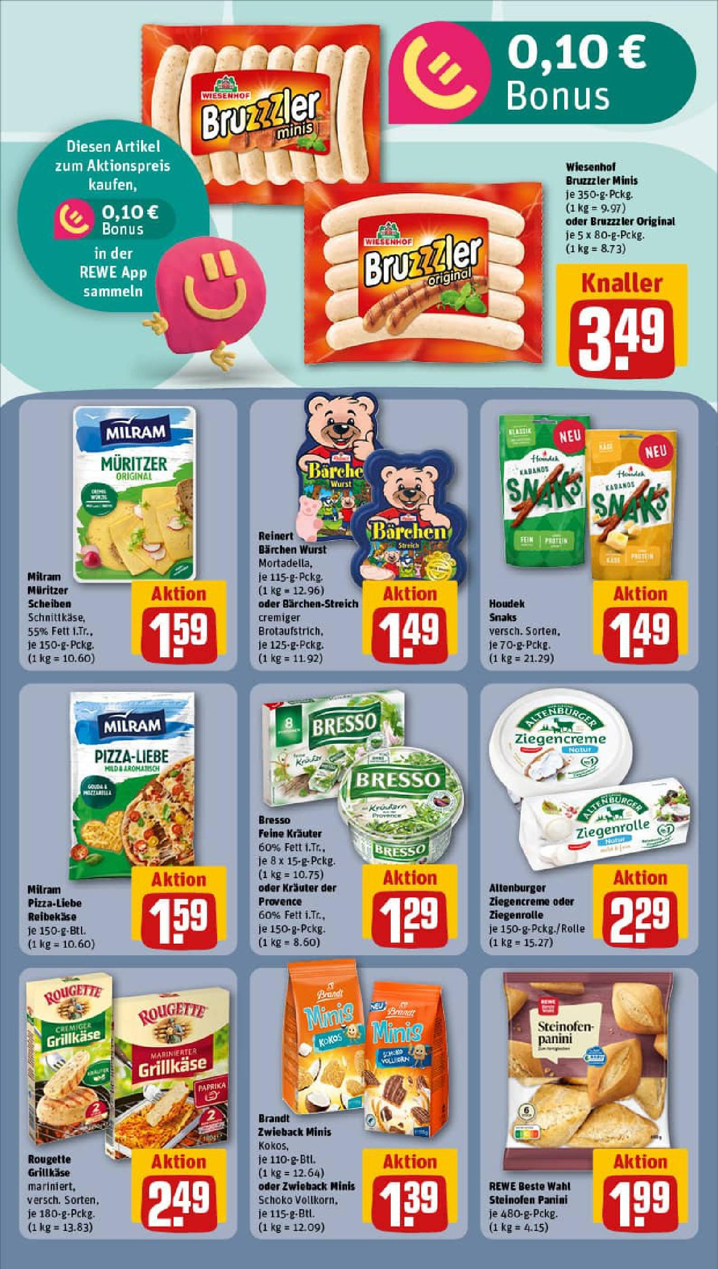 REWE Prospekt ab 29.06.2025 zum Blättern » Angebote | Seite: 12 | Produkte: Bresso, Milram, Wurst, Reibekase