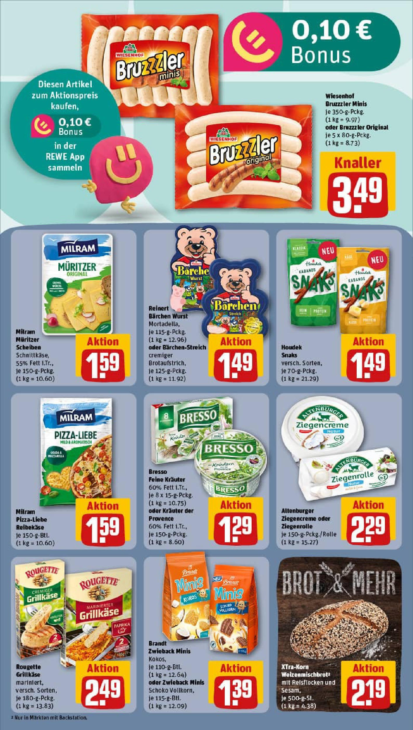 REWE Prospekt ab 29.06.2025 zum Blättern » Angebote | Seite: 14 | Produkte: Bresso, Milram, Wurst, Reibekase
