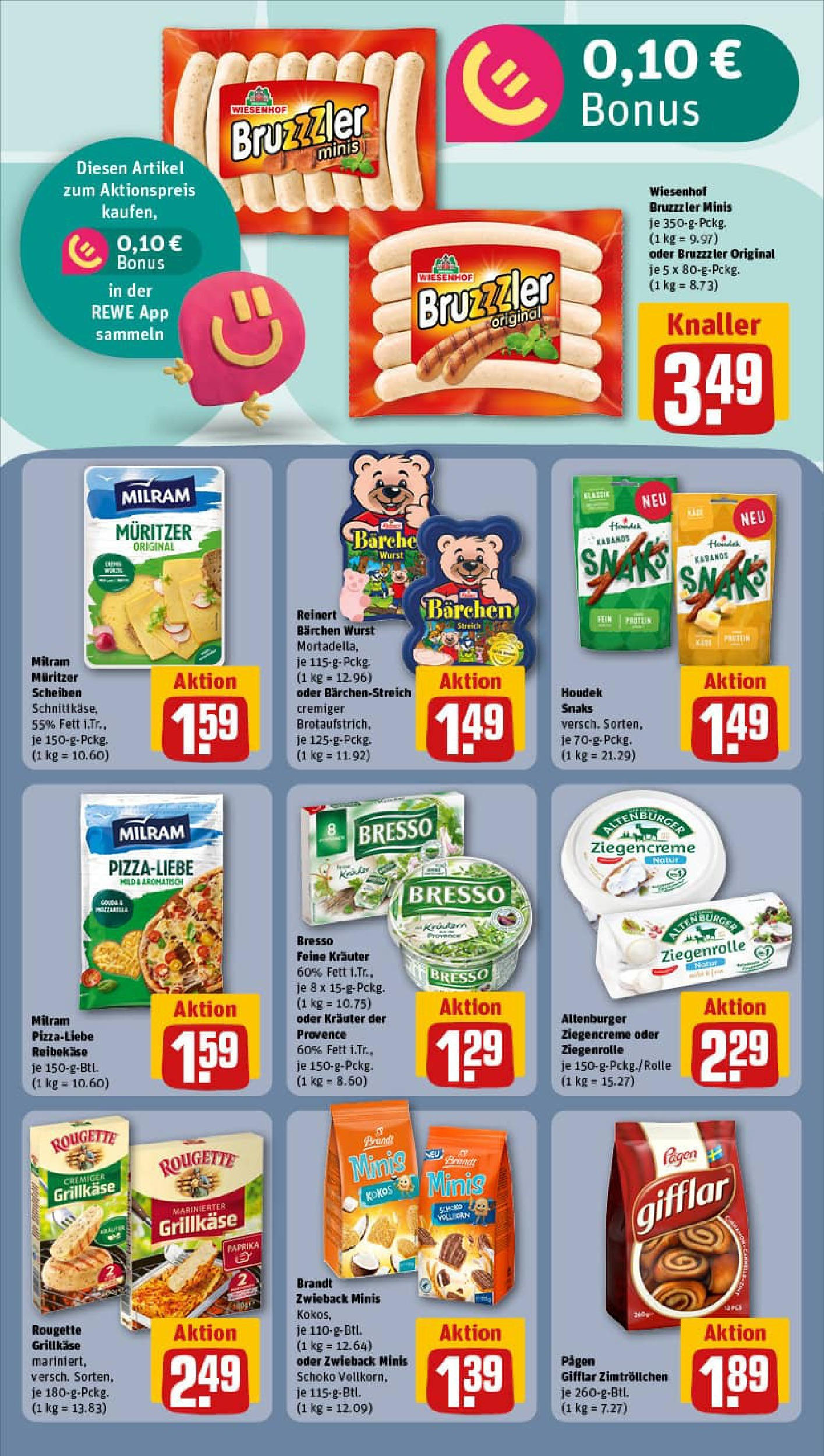 REWE Prospekt ab 29.06.2025 zum Blättern » Angebote | Seite: 14 | Produkte: Bresso, Paprika, Milram, Wurst