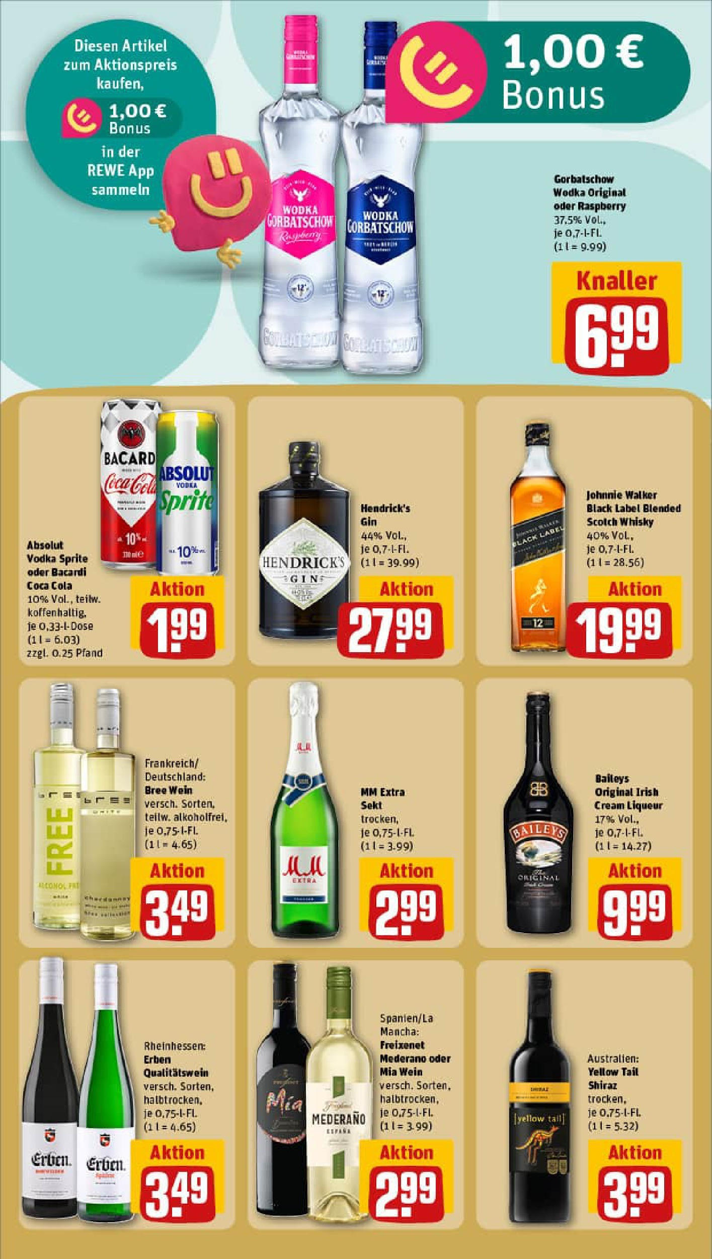 REWE Prospekt ab 29.06.2025 zum Blättern » Angebote | Seite: 21 | Produkte: Sprite, Freixenet mederano, Vodka, Gin