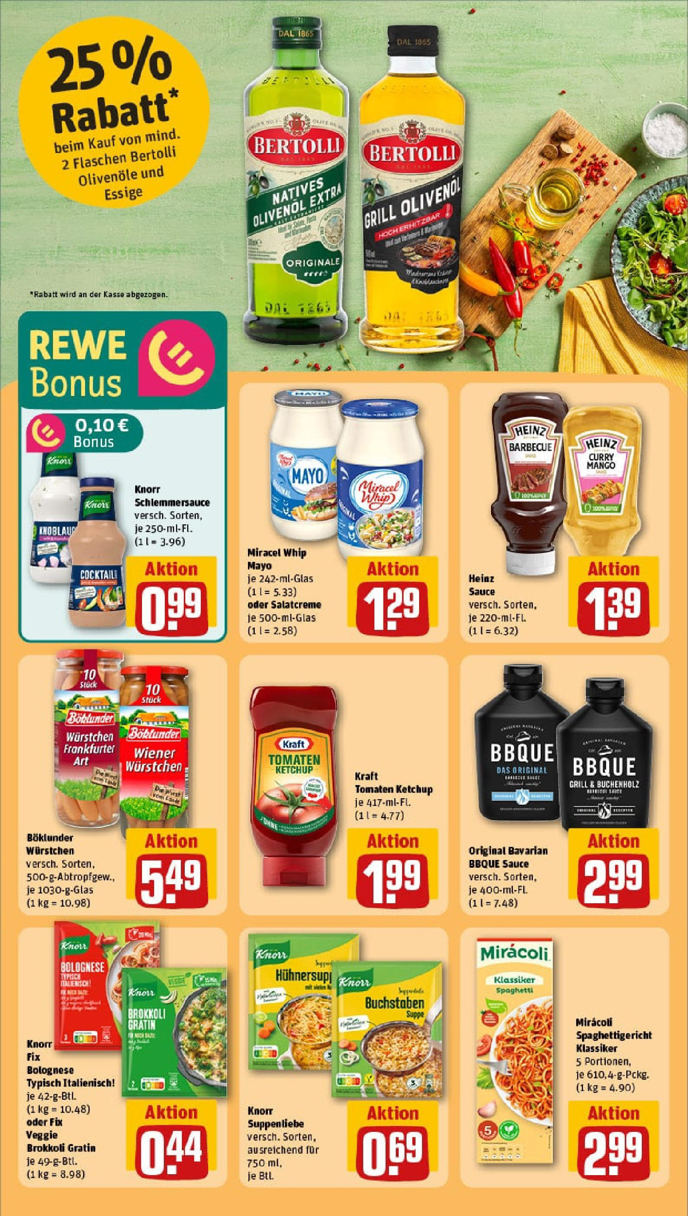 REWE Prospekt ab 29.06.2025 zum Blättern » Angebote | Seite: 24 | Produkte: Olivenol, Mayonnaise, Brokkoli, Pasta