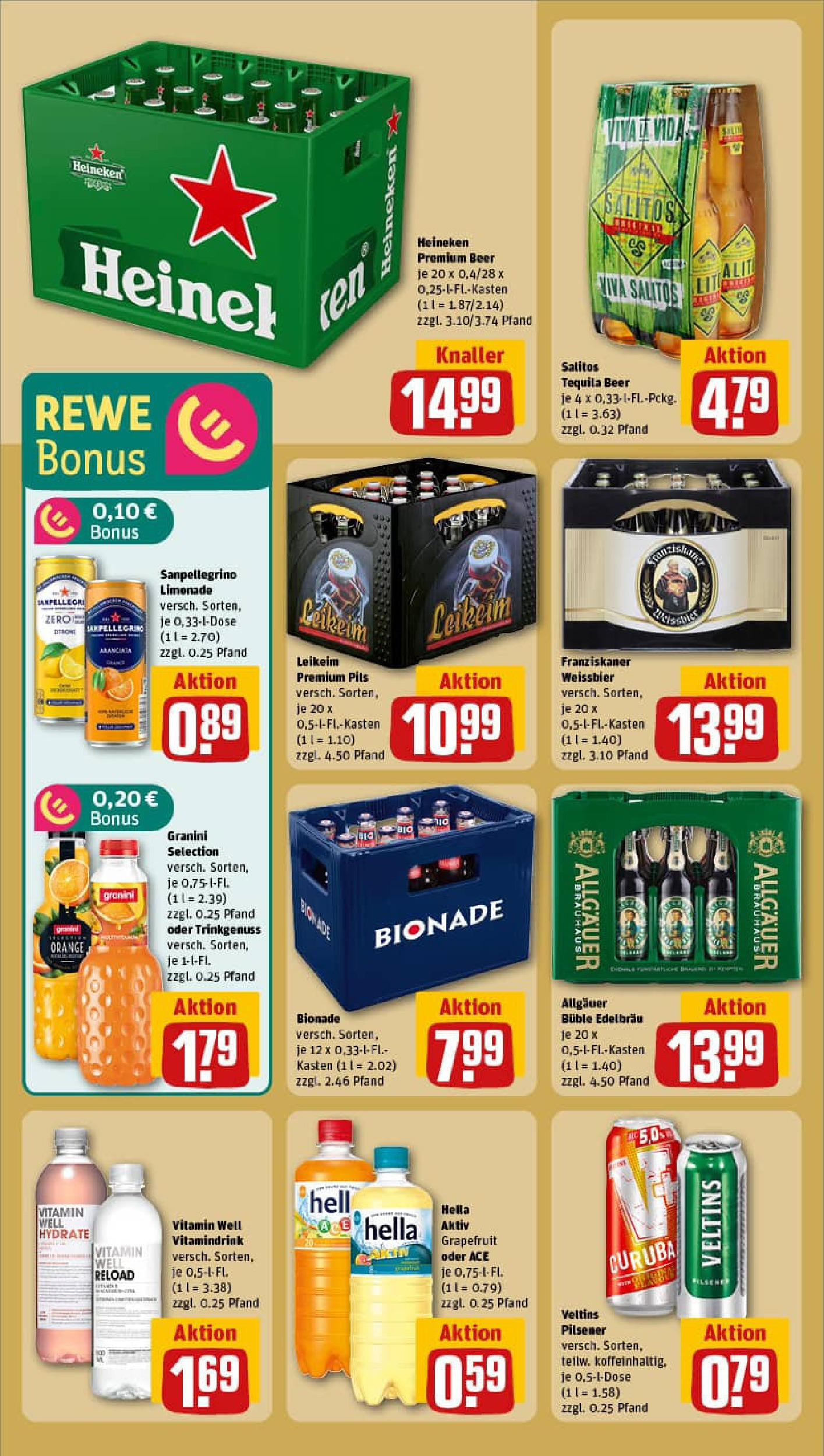 REWE Prospekt ab 29.06.2025 zum Blättern » Angebote | Seite: 18 | Produkte: Limonade, Heineken, Tequila, Granini