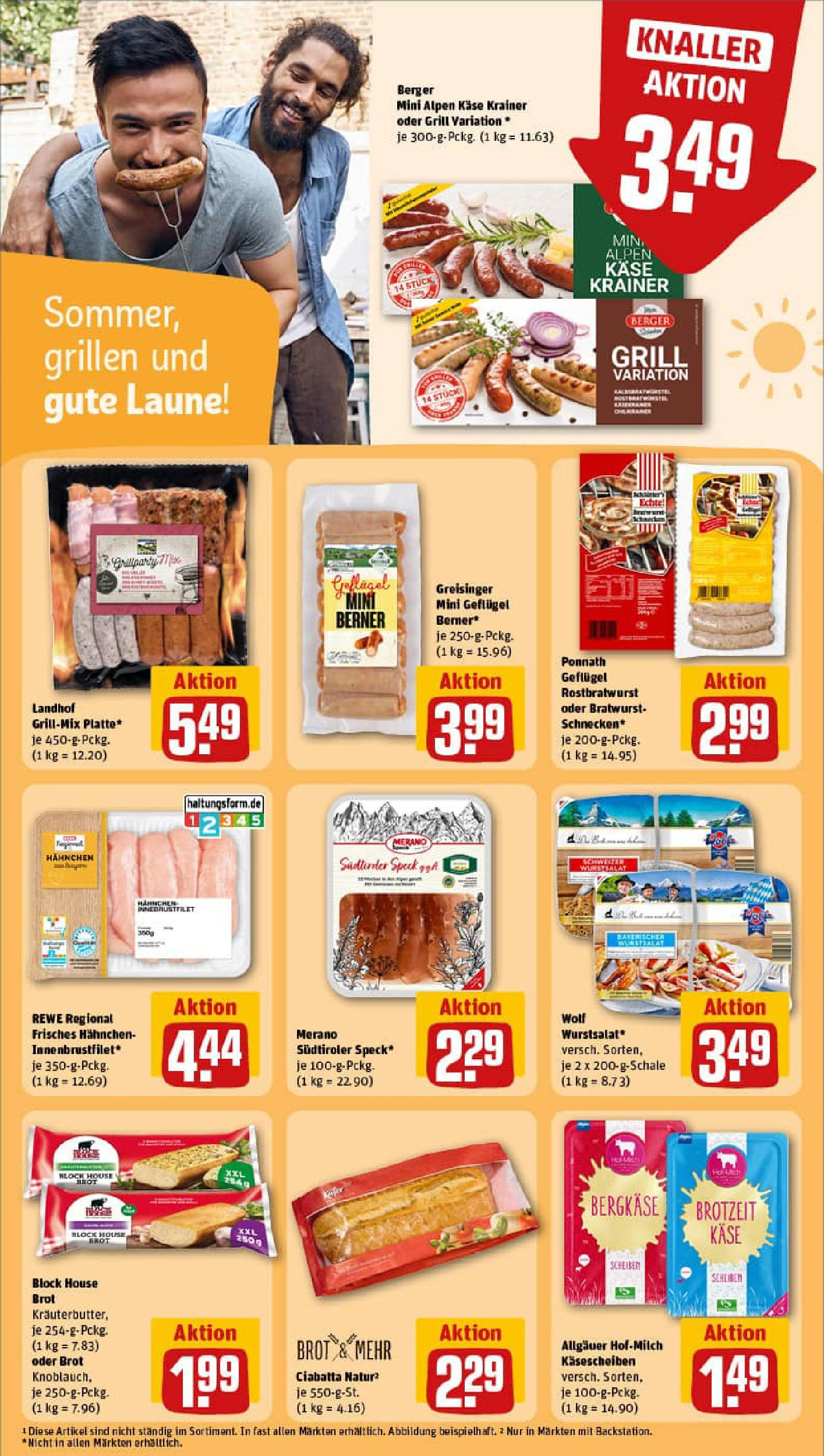 REWE Prospekt ab 29.06.2025 zum Blättern » Angebote | Seite: 22 | Produkte: Grill, Hahnchen, Kräuterbutter, Brot
