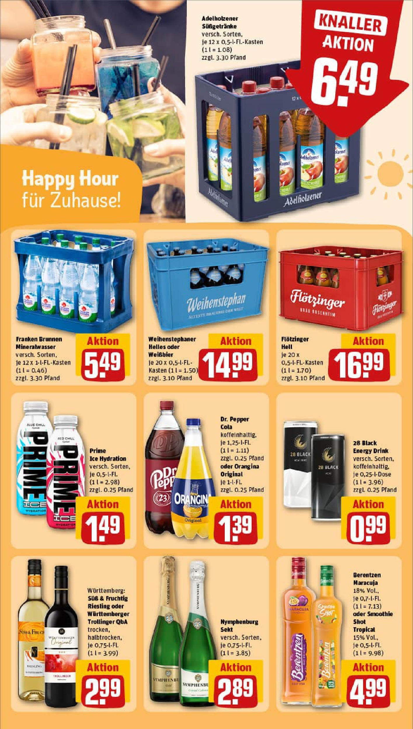 REWE Prospekt ab 29.06.2025 zum Blättern » Angebote | Seite: 22 | Produkte: Cola, Weißbier, Sekt, Adelholzener