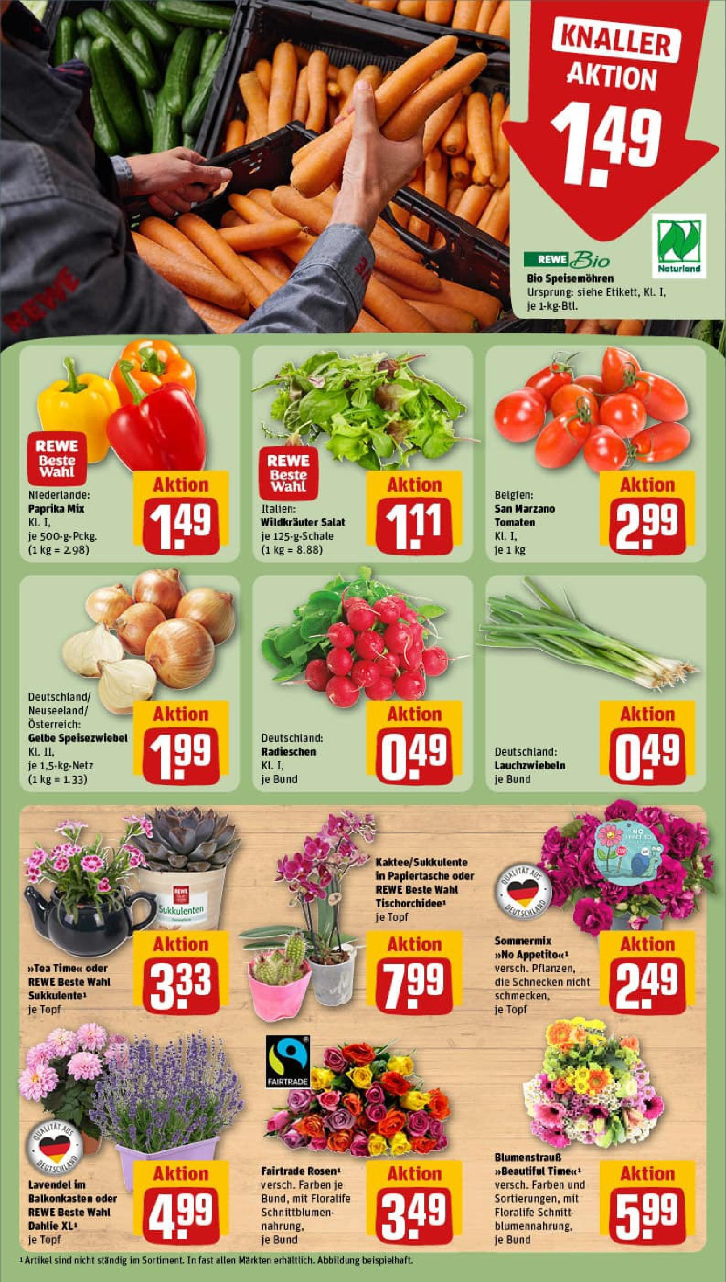 REWE Prospekt ab 29.06.2025 zum Blättern » Angebote | Seite: 9 | Produkte: Tomaten, Paprika, Lavendel, Salat