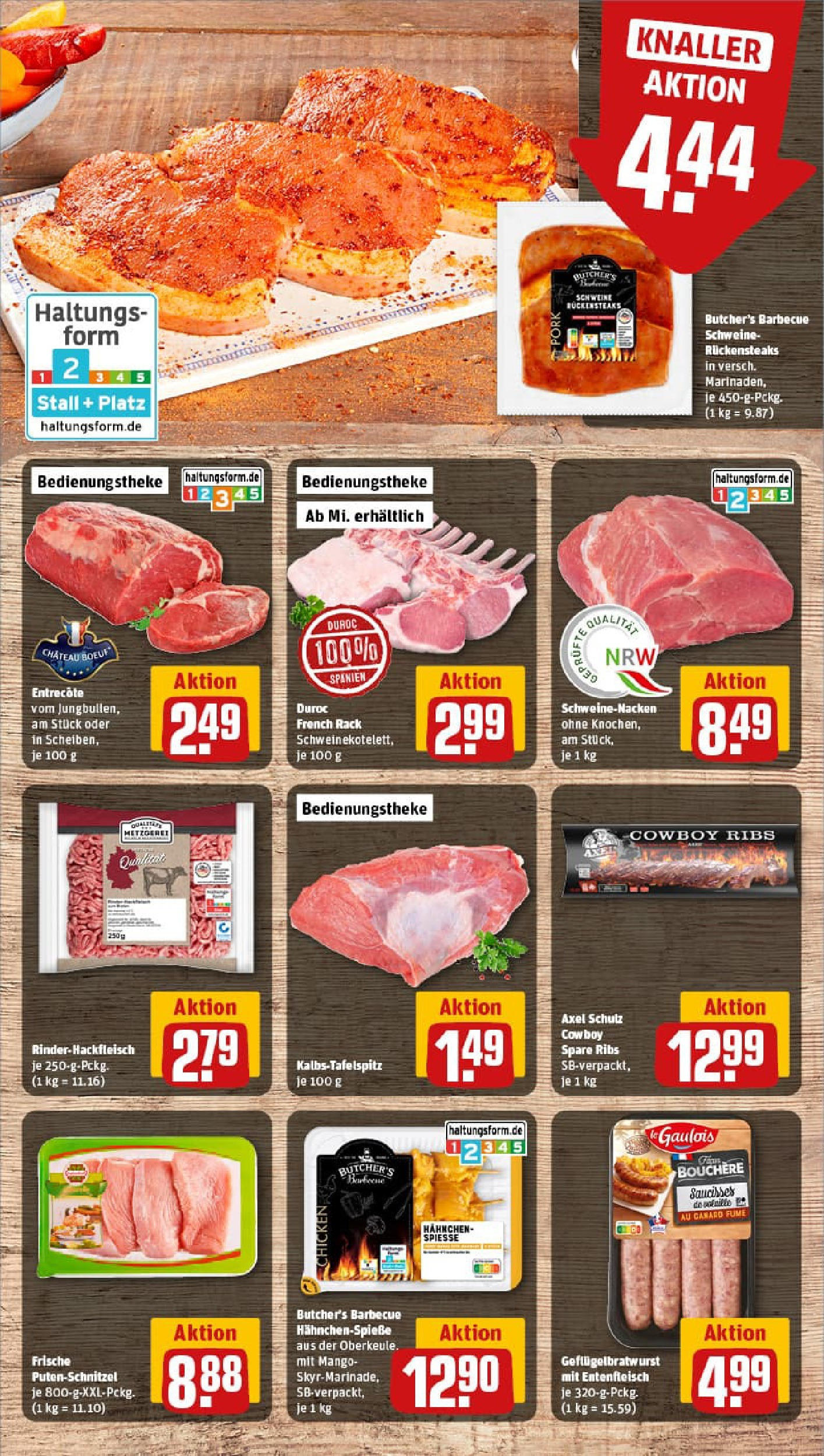 REWE Prospekt ab 29.06.2025 zum Blättern » Angebote | Seite: 10 | Produkte: Spare ribs, Entrecote, Putenschnitzel, Steak