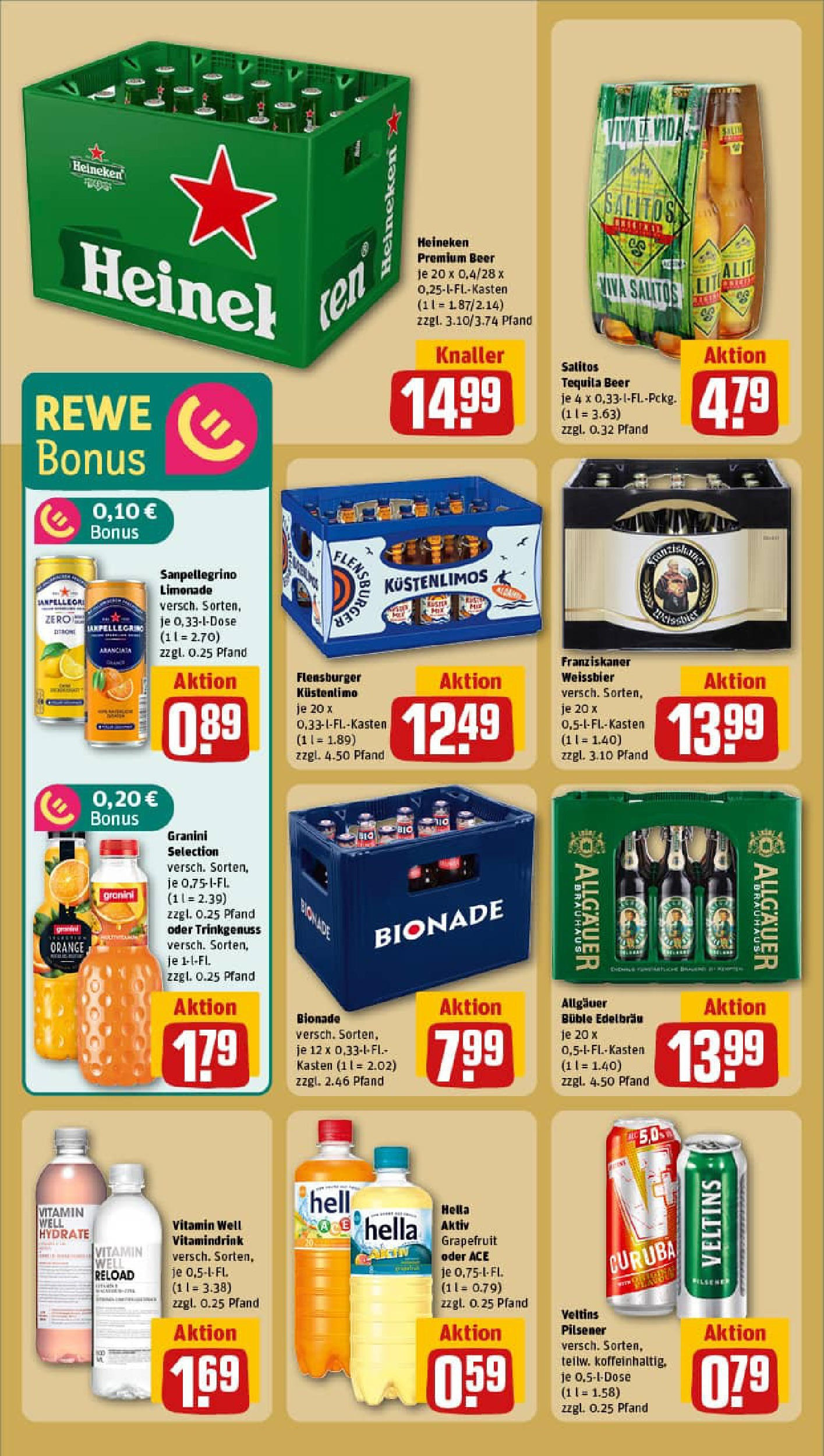 REWE Prospekt ab 29.06.2025 zum Blättern » Angebote | Seite: 20 | Produkte: Bionade, Heineken, Tequila, Granini