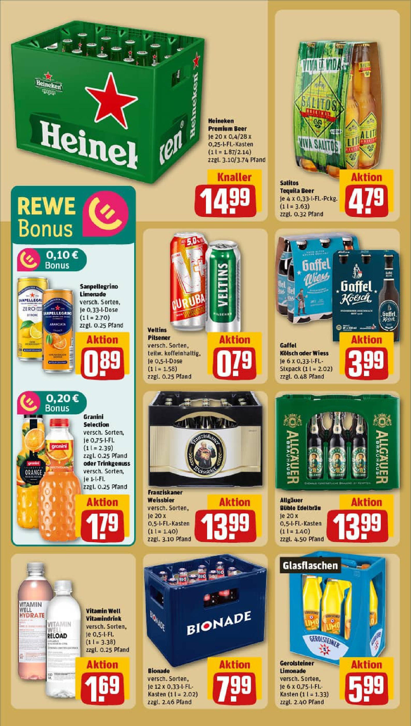 REWE Prospekt ab 29.06.2025 zum Blättern » Angebote | Seite: 20 | Produkte: Weißbier, Bionade, Heineken, Gerolsteiner