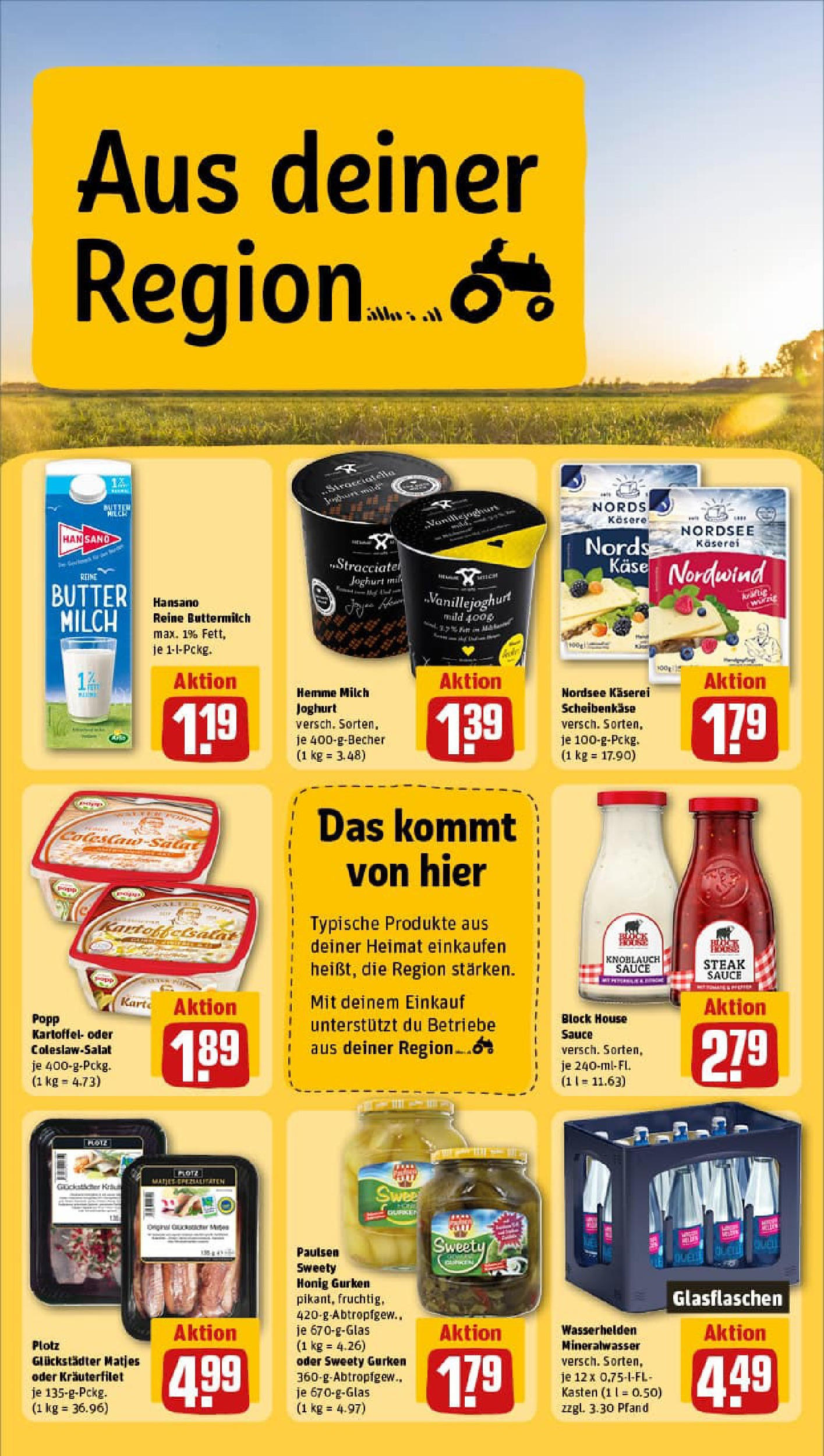 REWE Prospekt ab 29.06.2025 zum Blättern » Angebote | Seite: 22 | Produkte: Milch, Butter, Mineralwasser, Steak