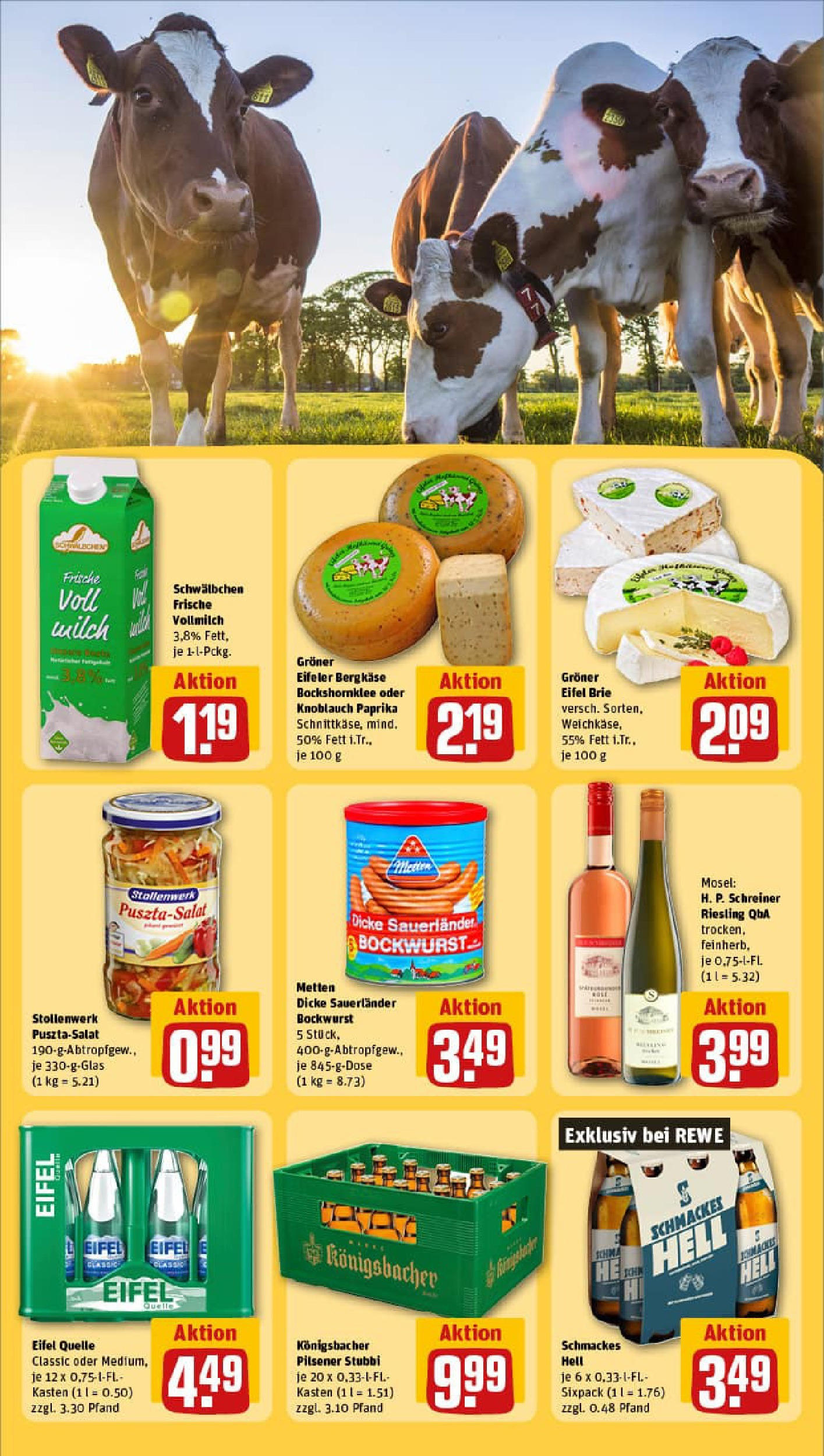REWE Prospekt ab 29.06.2025 zum Blättern » Angebote | Seite: 27 | Produkte: Bockwurst, Dicke sauerlander bockwurst, Milch, Knoblauch