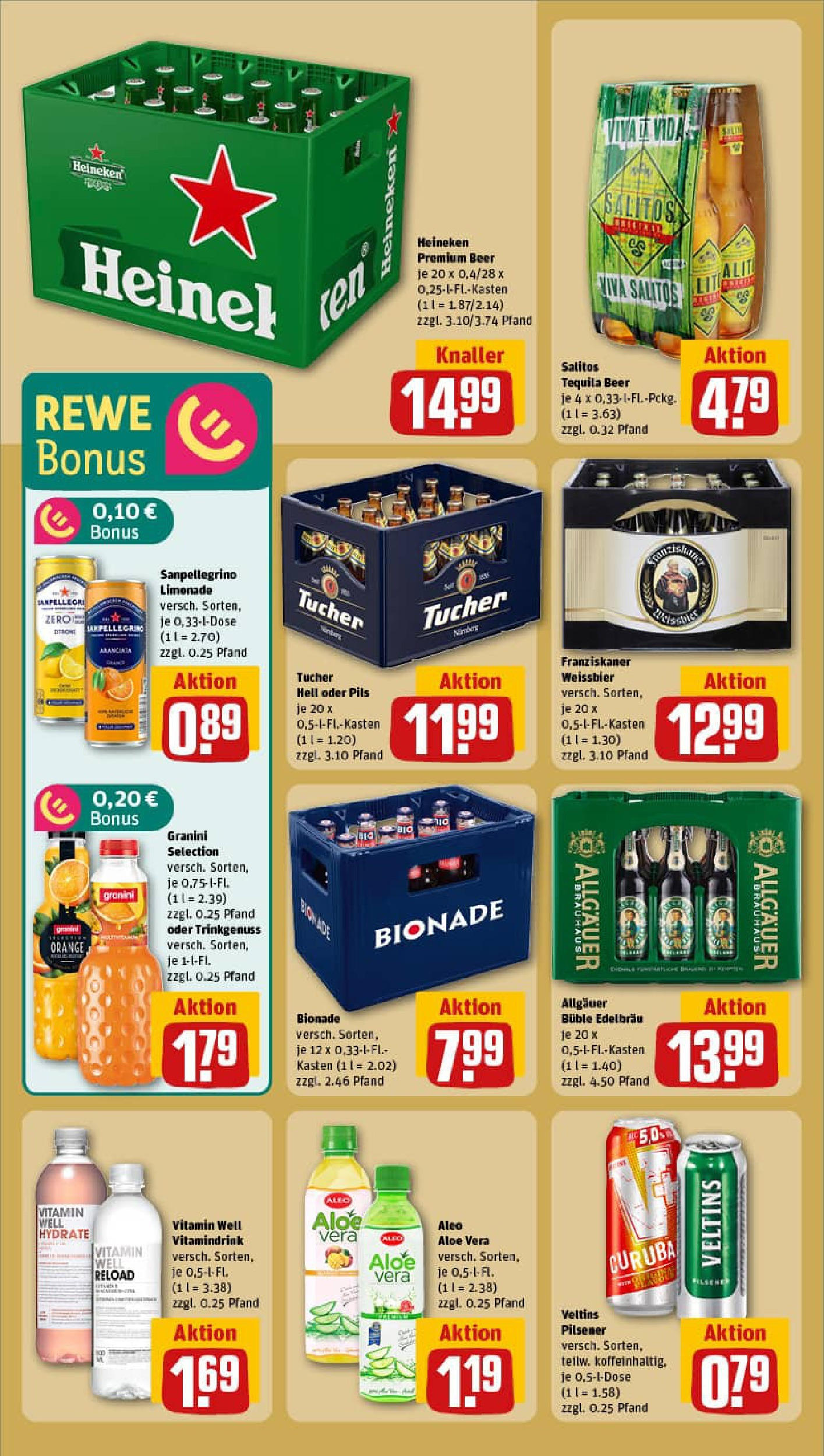REWE Prospekt ab 29.06.2025 zum Blättern » Angebote | Seite: 20 | Produkte: Weißbier, Limonade, Heineken, Tequila