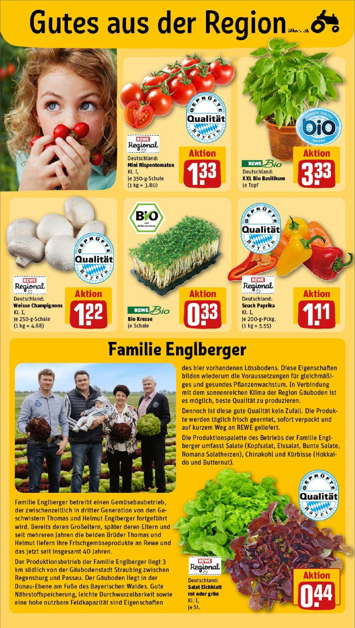 REWE Prospekt ab 29.06.2025 zum Blättern » Angebote | Seite: 28 | Produkte: Champignons, Paprika, Chinakohl, Salat