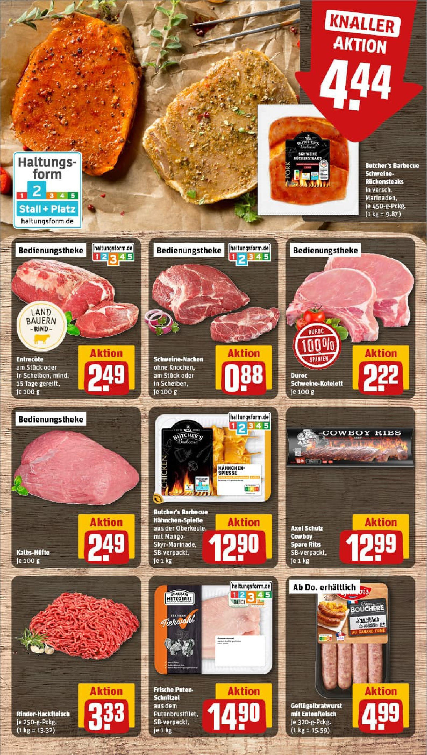 REWE Prospekt ab 29.06.2025 zum Blättern » Angebote | Seite: 10 | Produkte: Spare ribs, Schweinenacken, Spieße, Entrecote