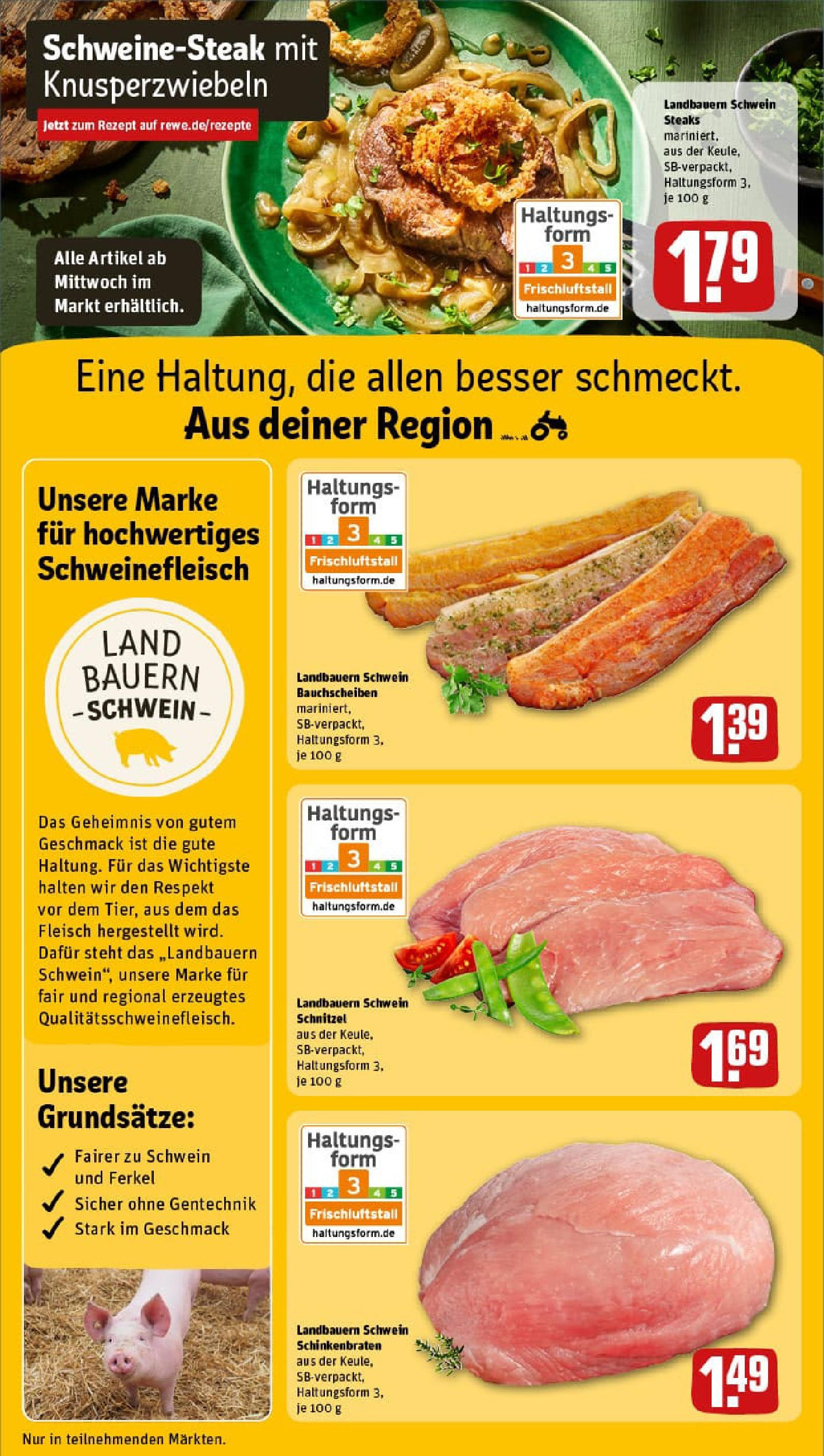 REWE Prospekt ab 29.06.2025 zum Blättern » Angebote | Seite: 12 | Produkte: Schnitzel, Schweinefleisch, Steak, Fleisch