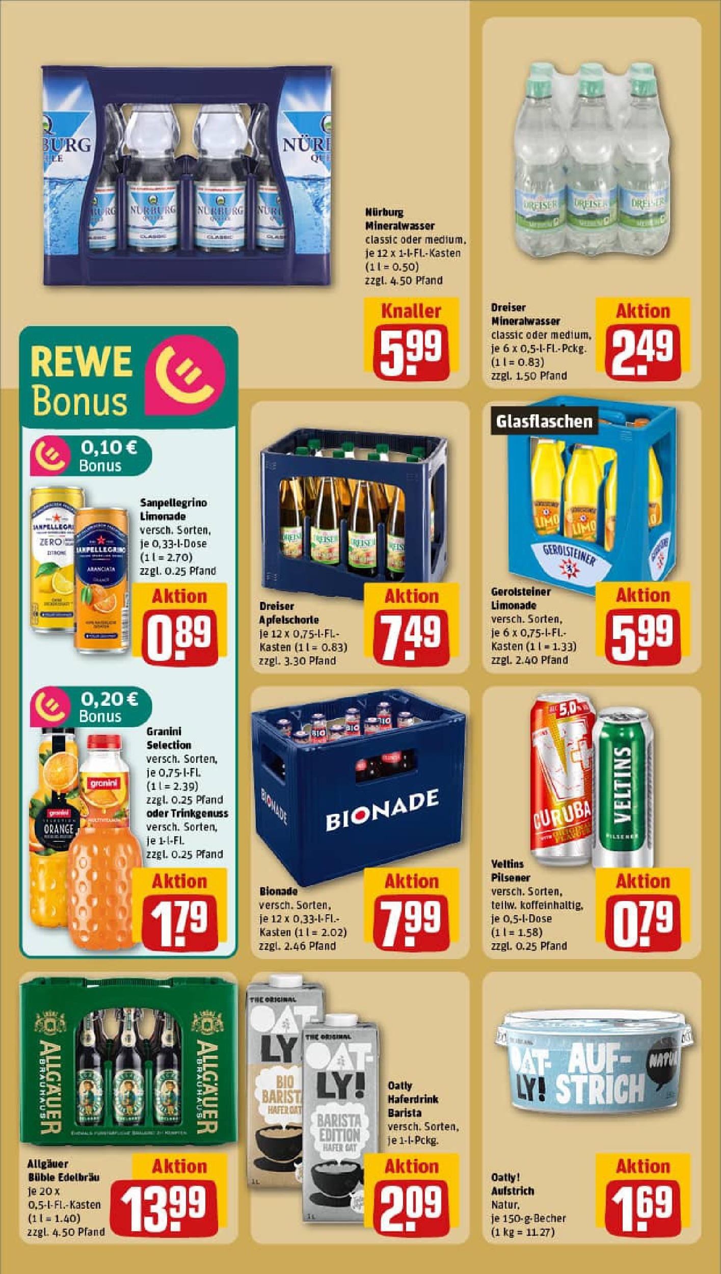 REWE Prospekt ab 29.06.2025 zum Blättern » Angebote | Seite: 18 | Produkte: Mineralwasser, Haferdrink, Oatly, Gerolsteiner