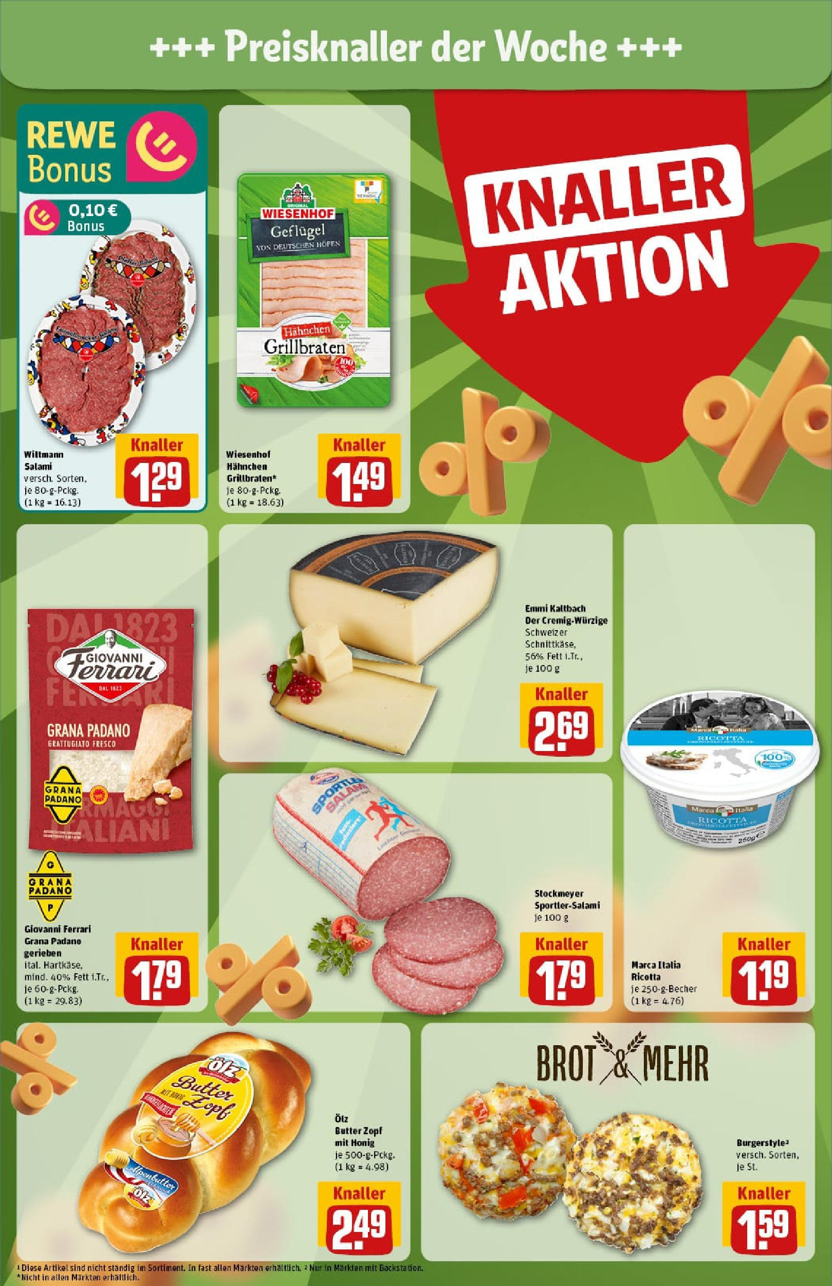 REWE Prospekt ab 29.06.2025 zum Blättern » Angebote | Seite: 4 | Produkte: Maggi, Butter, Burger, Brot