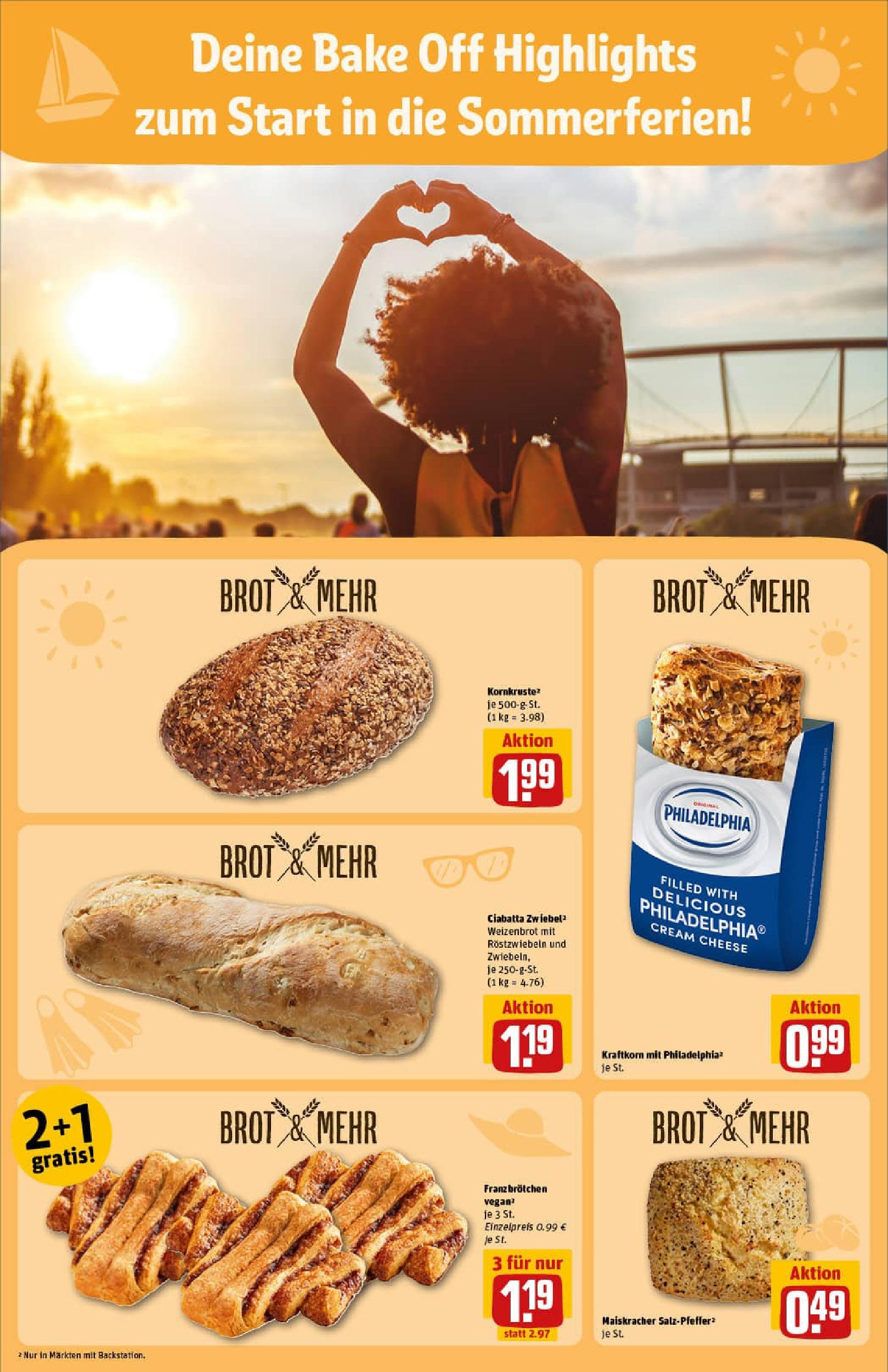 REWE Prospekt ab 29.06.2025 zum Blättern » Angebote | Seite: 14 | Produkte: Philadelphia, Brot