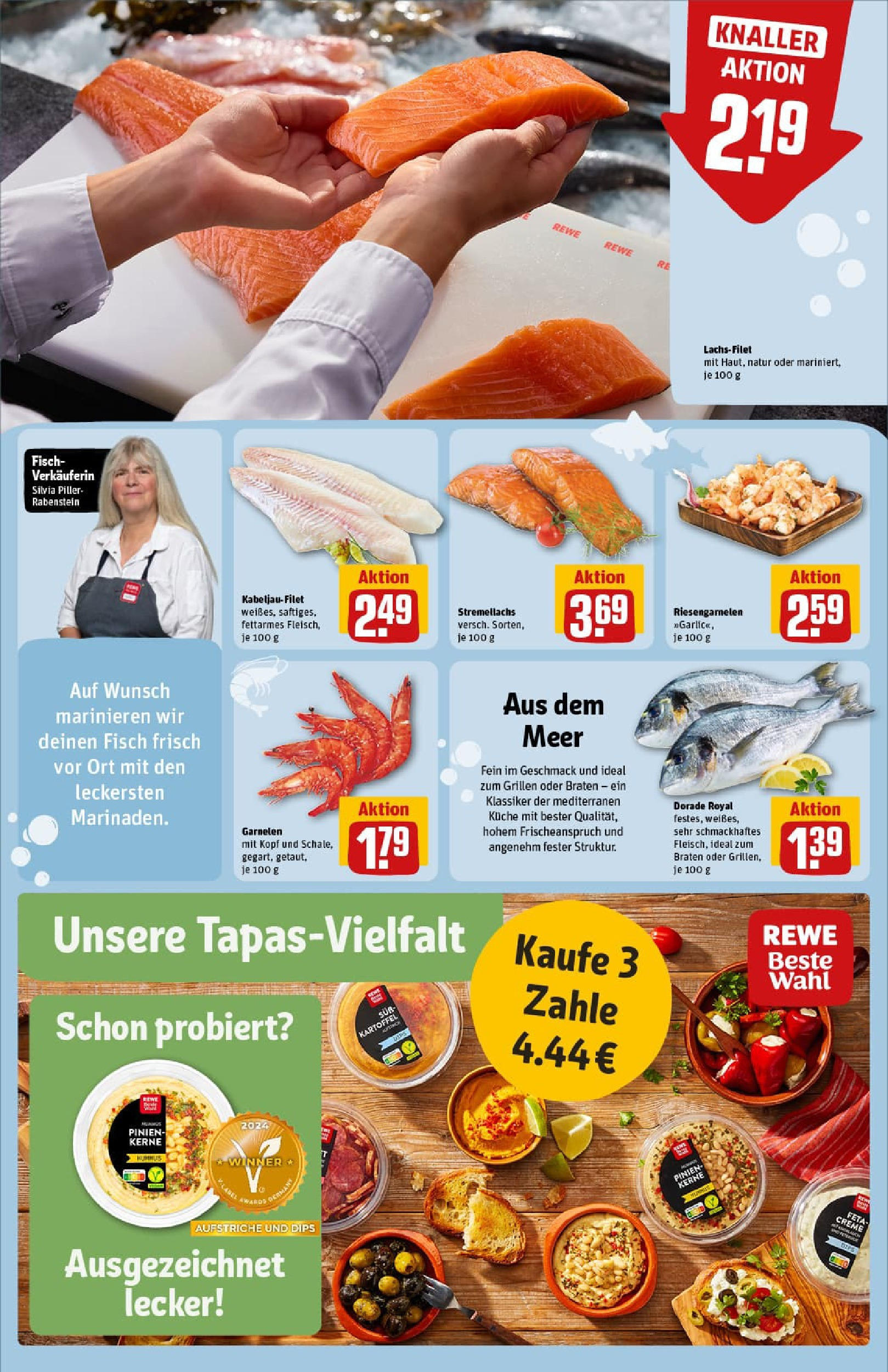 REWE Prospekt ab 29.06.2025 zum Blättern » Angebote | Seite: 16 | Produkte: Dorade, Küche, Garnelen, Creme