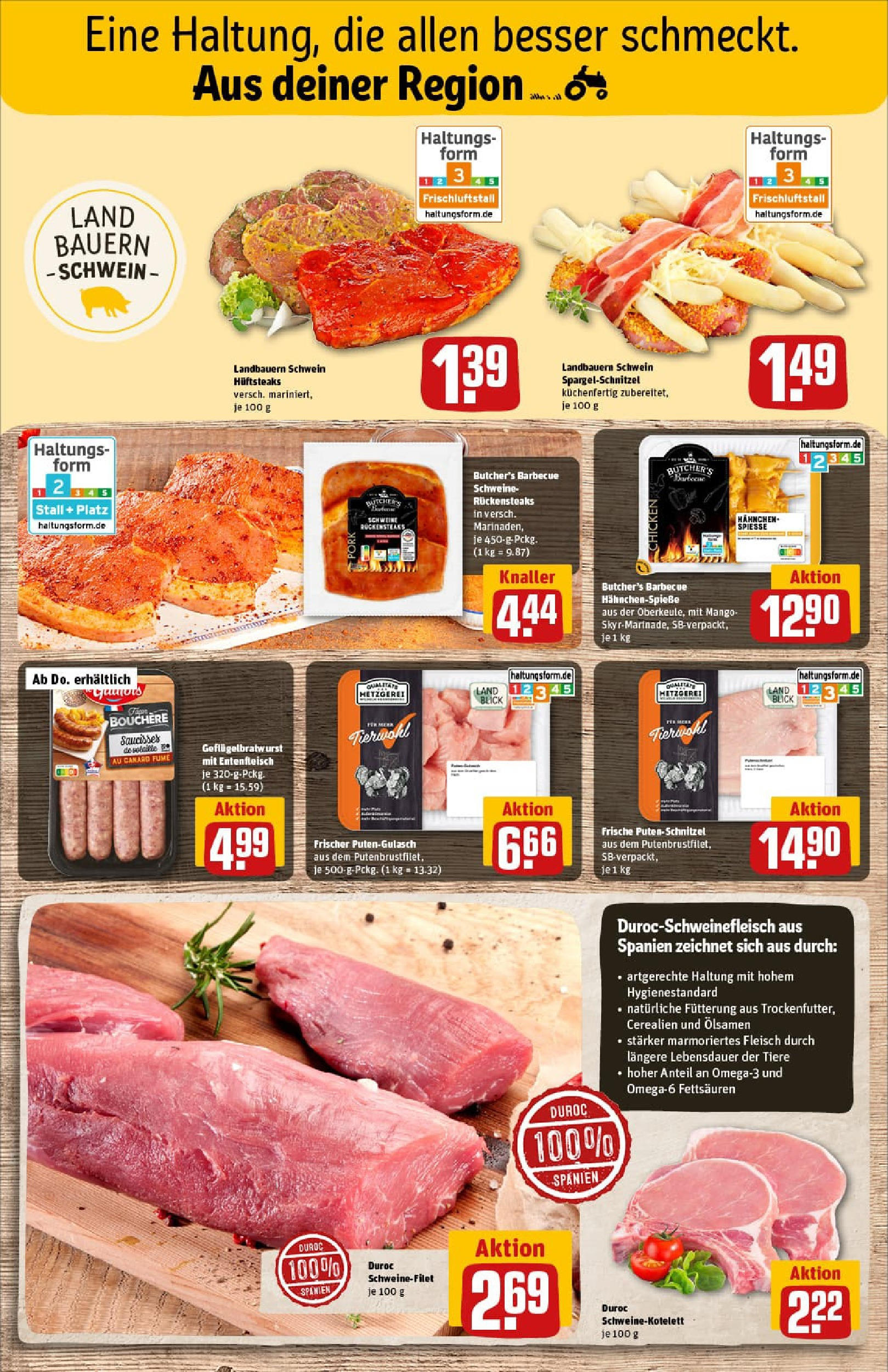 REWE Prospekt ab 29.06.2025 zum Blättern » Angebote | Seite: 10 | Produkte: Spieße, Schnitzel, Schweinefilet, Fleisch