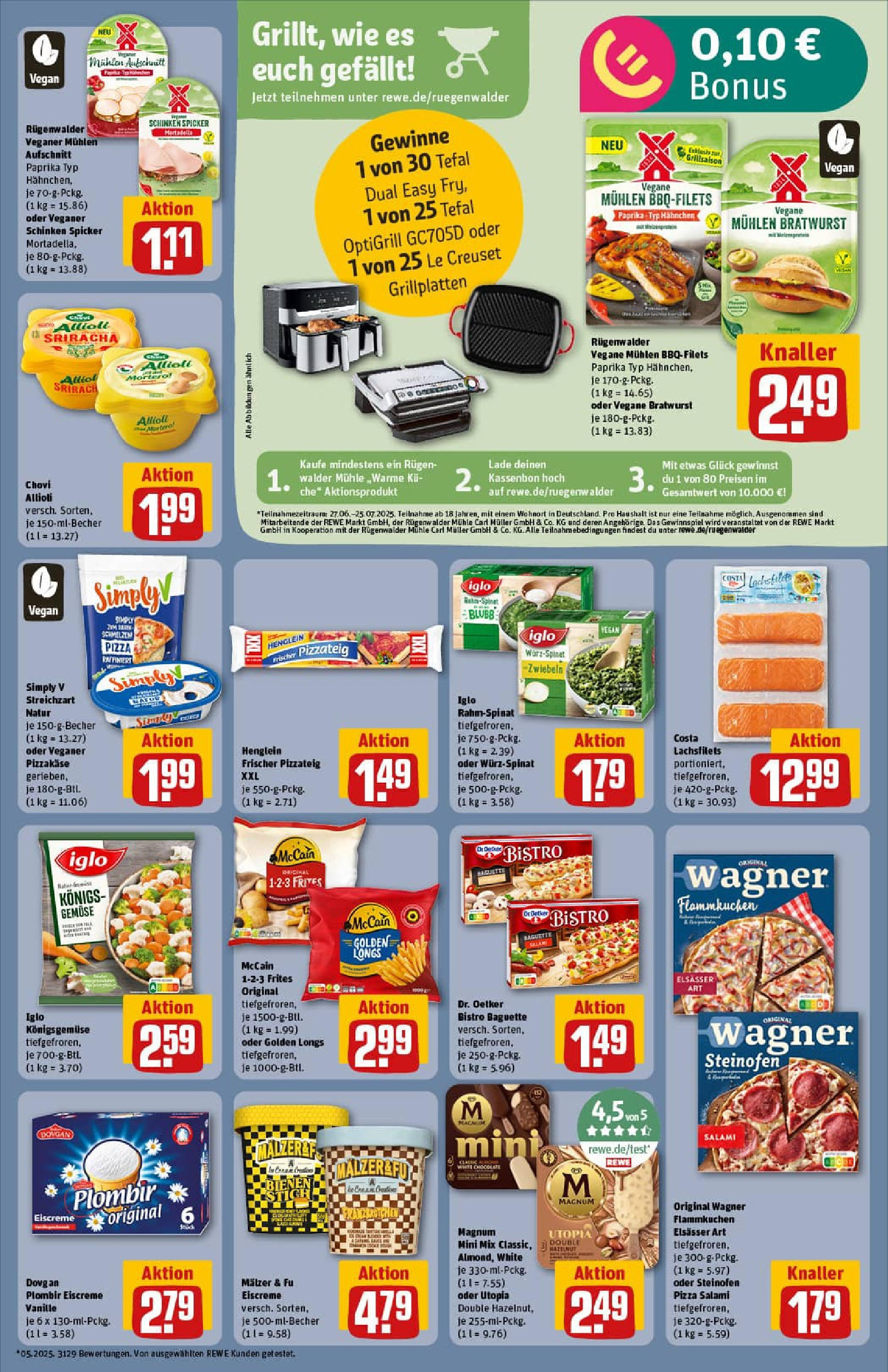 REWE Prospekt ab 29.06.2025 zum Blättern » Angebote | Seite: 19 | Produkte: Mühle, Baguette, Eiscreme, Schinken